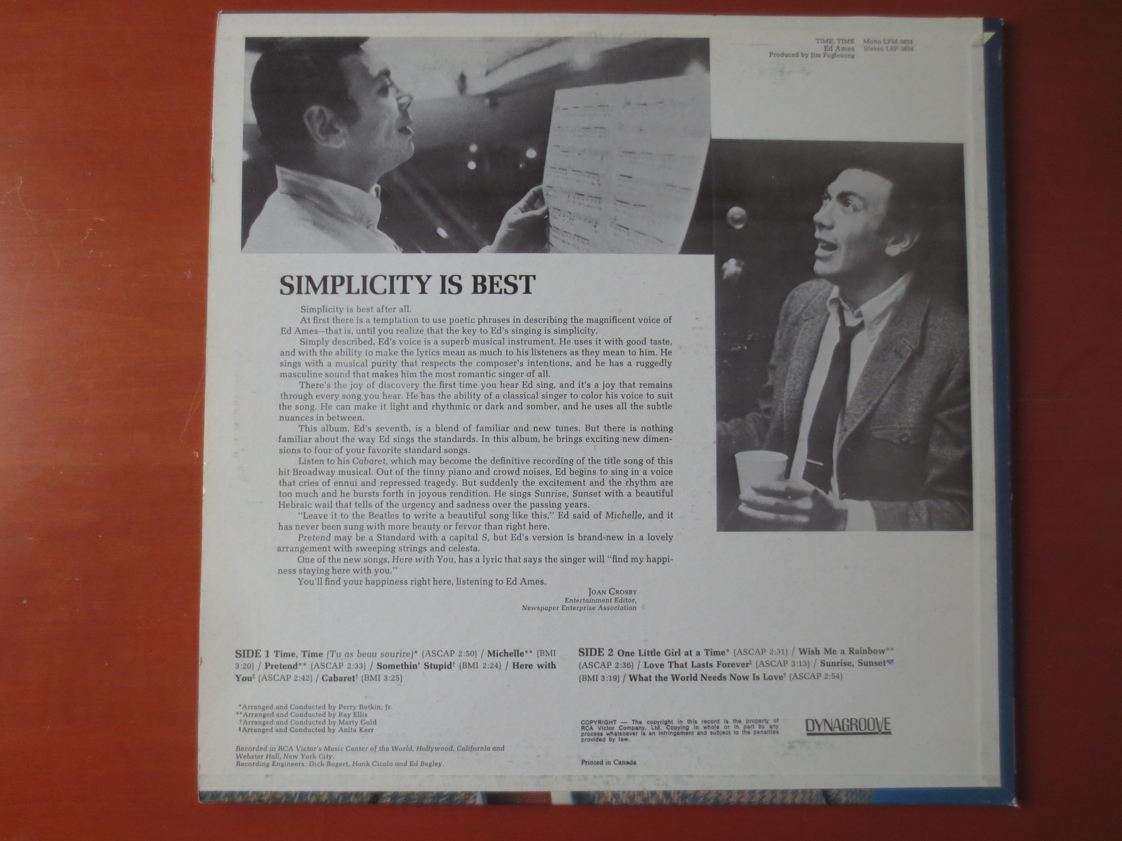 Ed Ames – Time, Time (1967) Vinyl LP