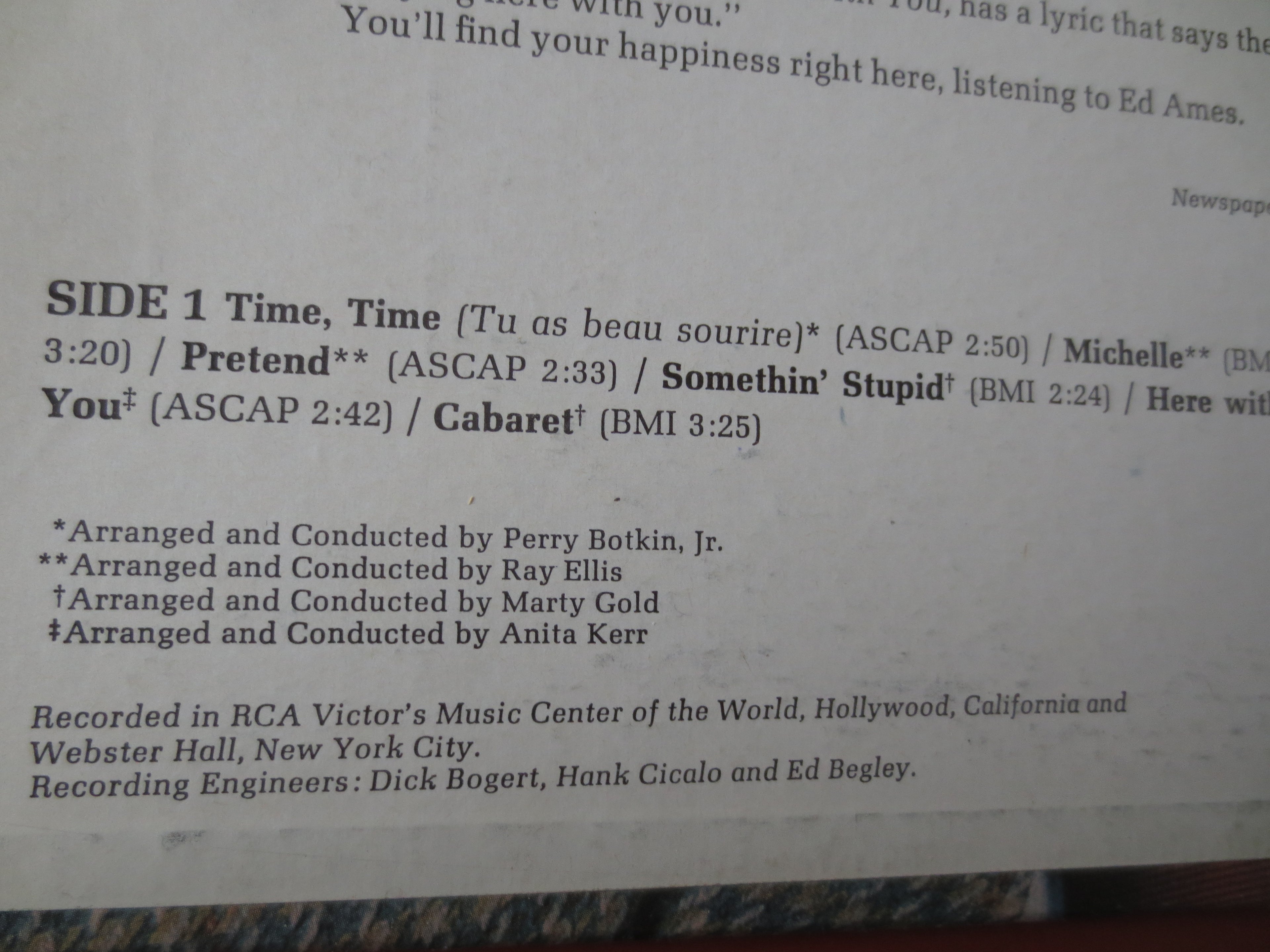 Ed Ames – Time, Time (1967) Vinyl LP