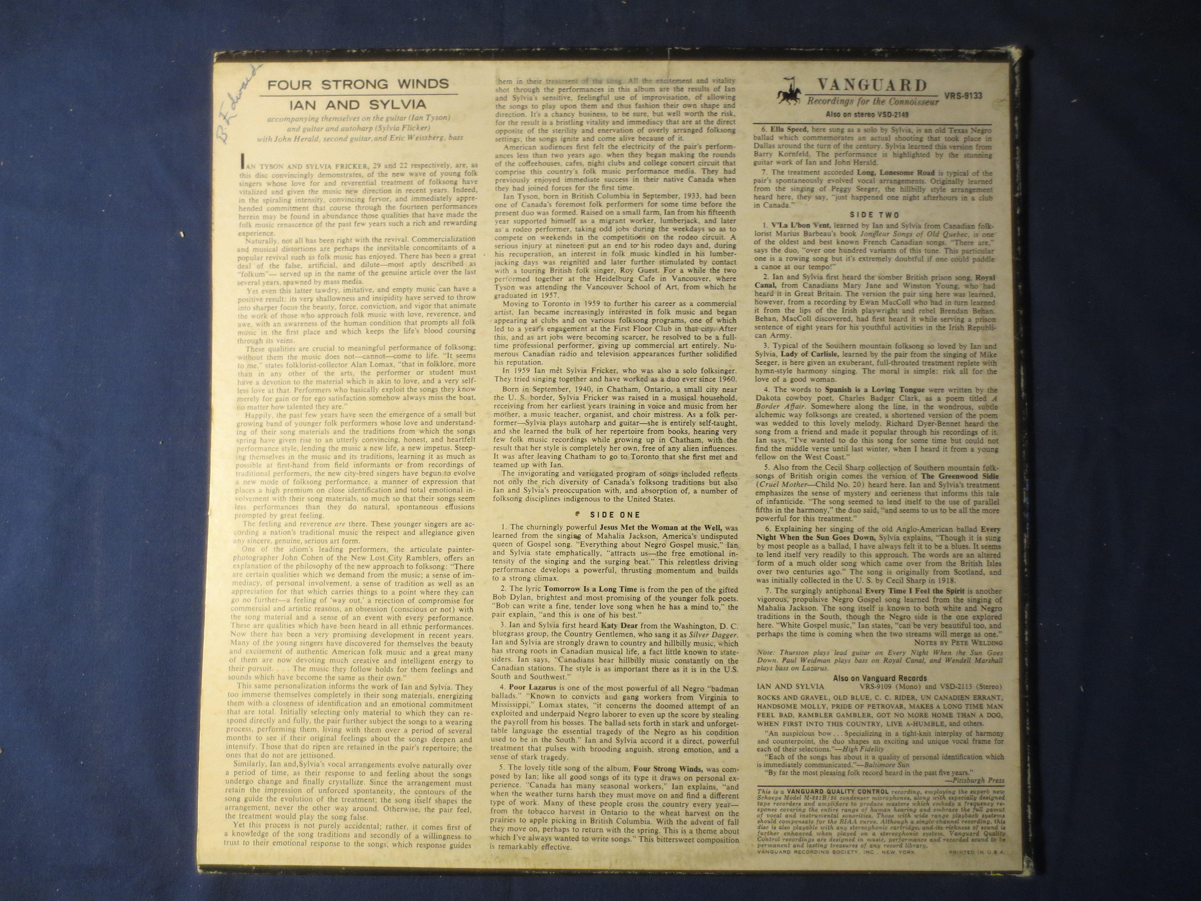 Ian & Sylvia – Four Strong Winds (1963) Vinyl LP