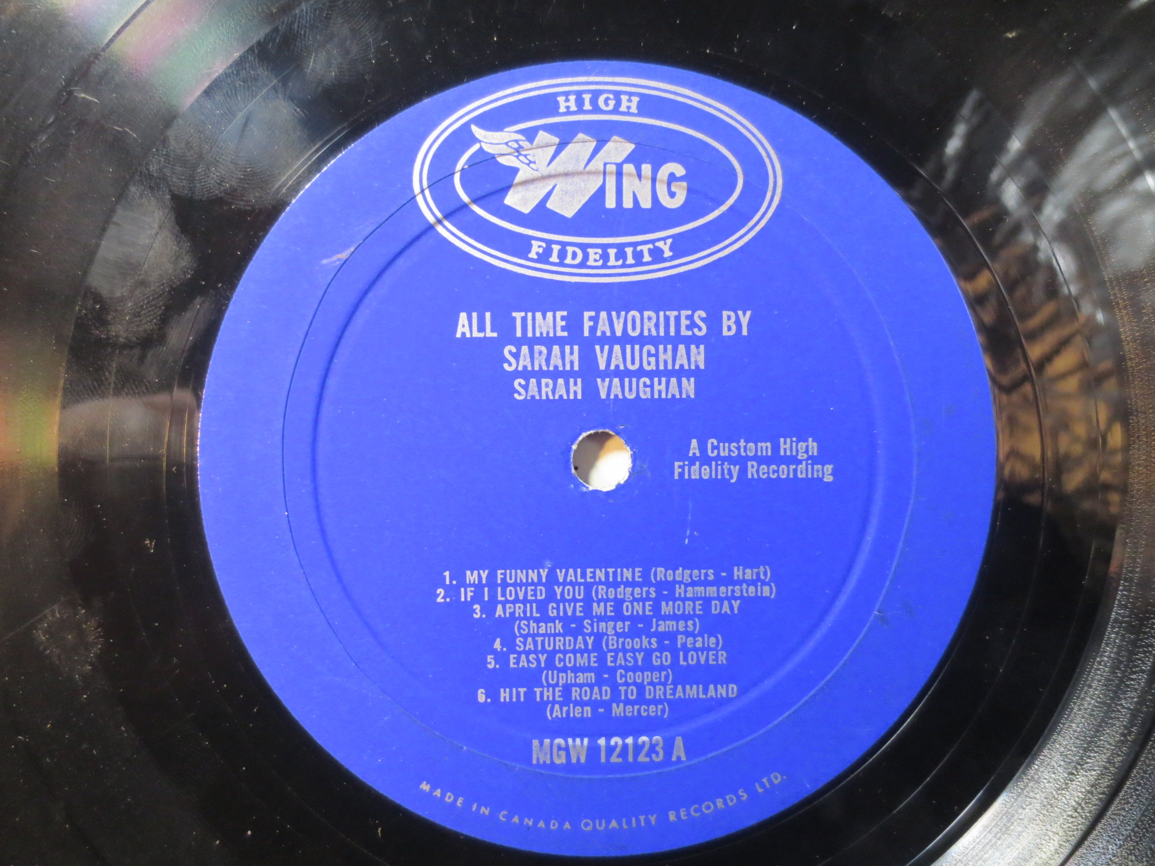 Sarah Vaughan – All Time Favorites (1963) Vinyl LP