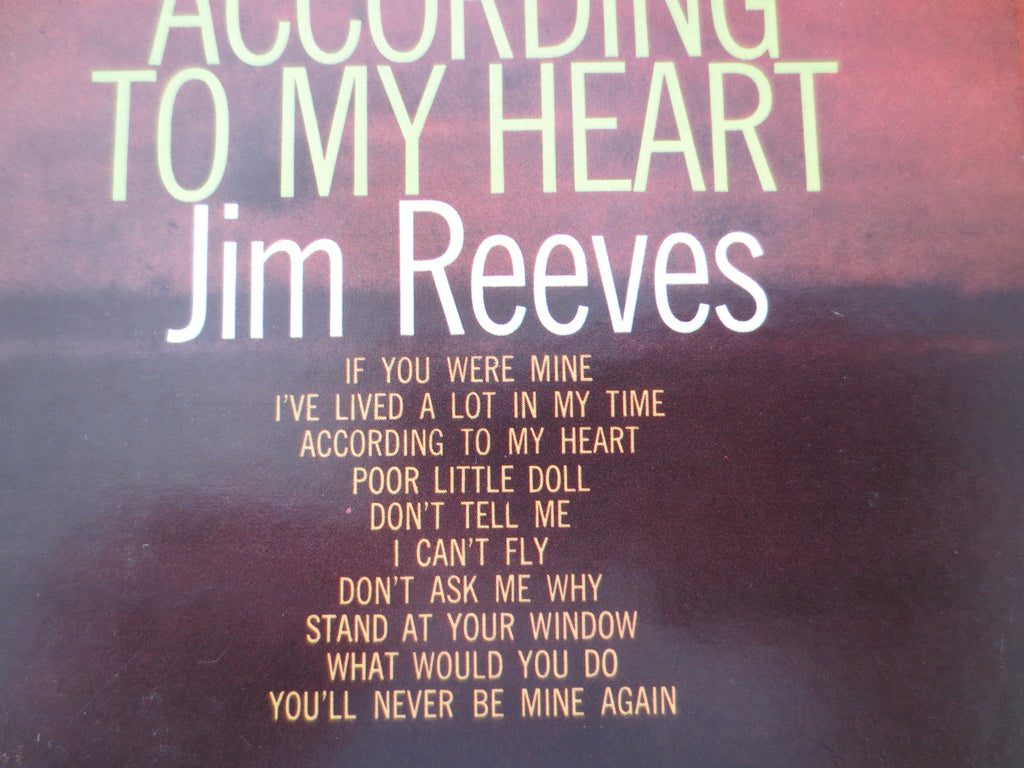 Jim Reeves – According to My Heart (1960) Vinyl LP