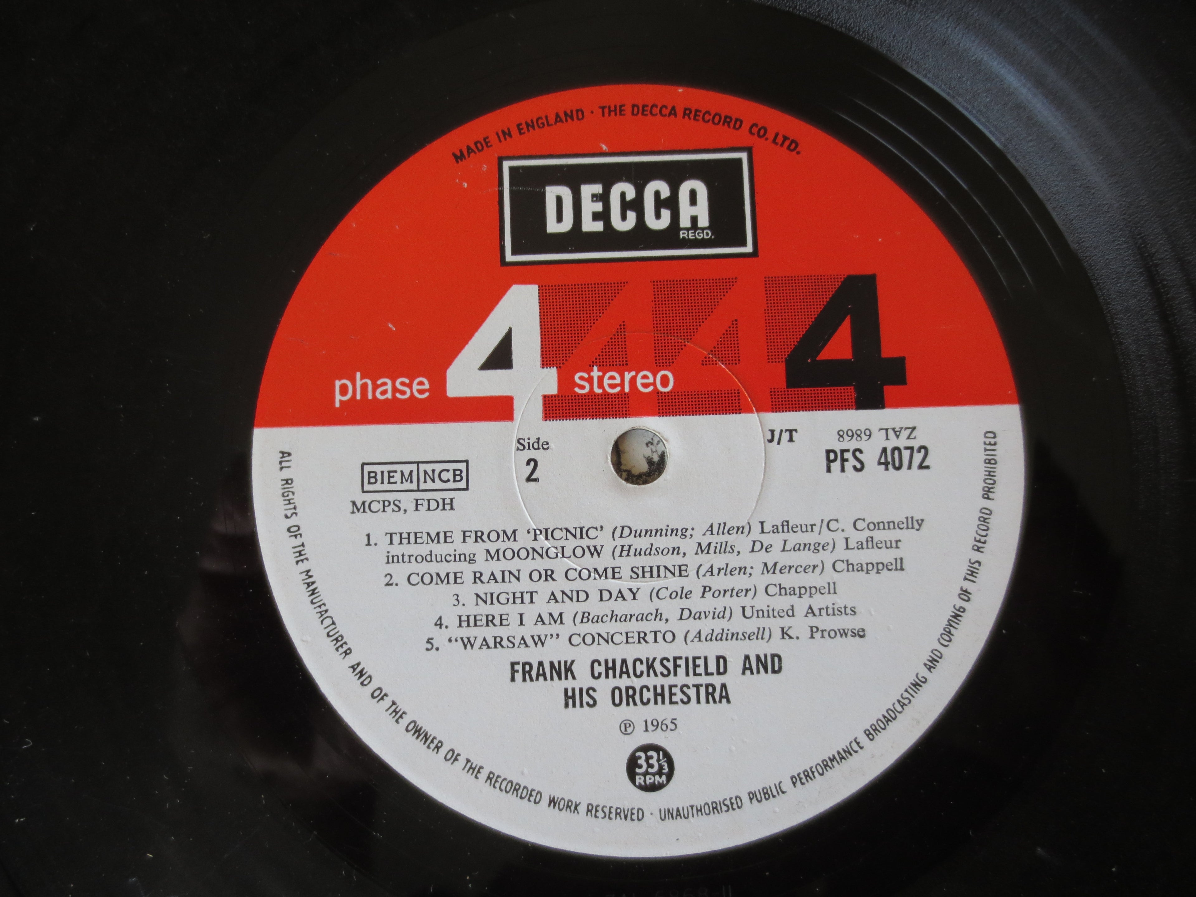 Frank Chacksfield – The New Limelight (1965) Vinyl LP