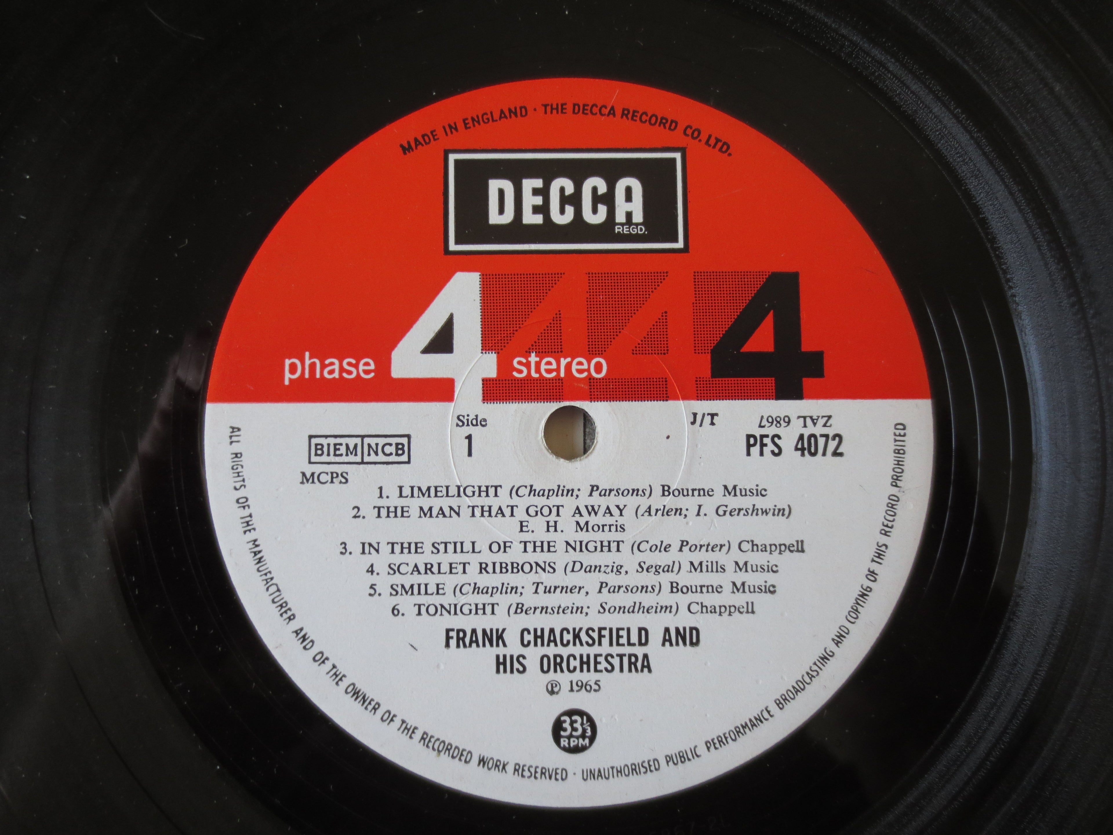Frank Chacksfield – The New Limelight (1965) Vinyl LP