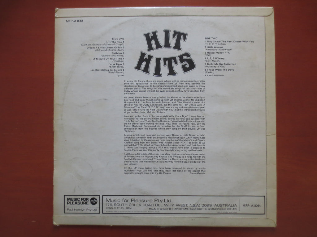Hit Hits Vinyl Album - 12 Top Hits - 1961 Vintage Record