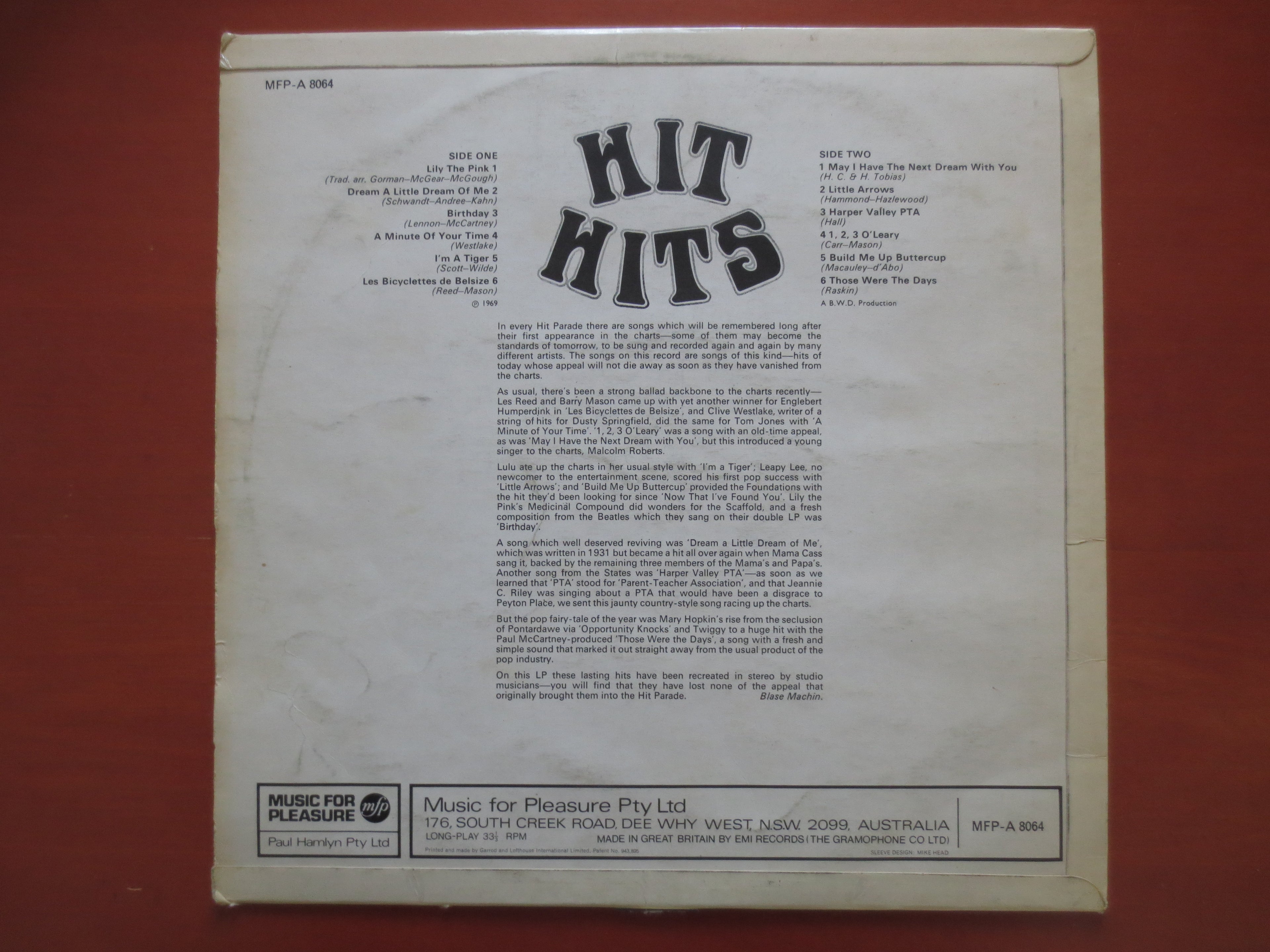 12 Top Hits (1969) Vinyl LP