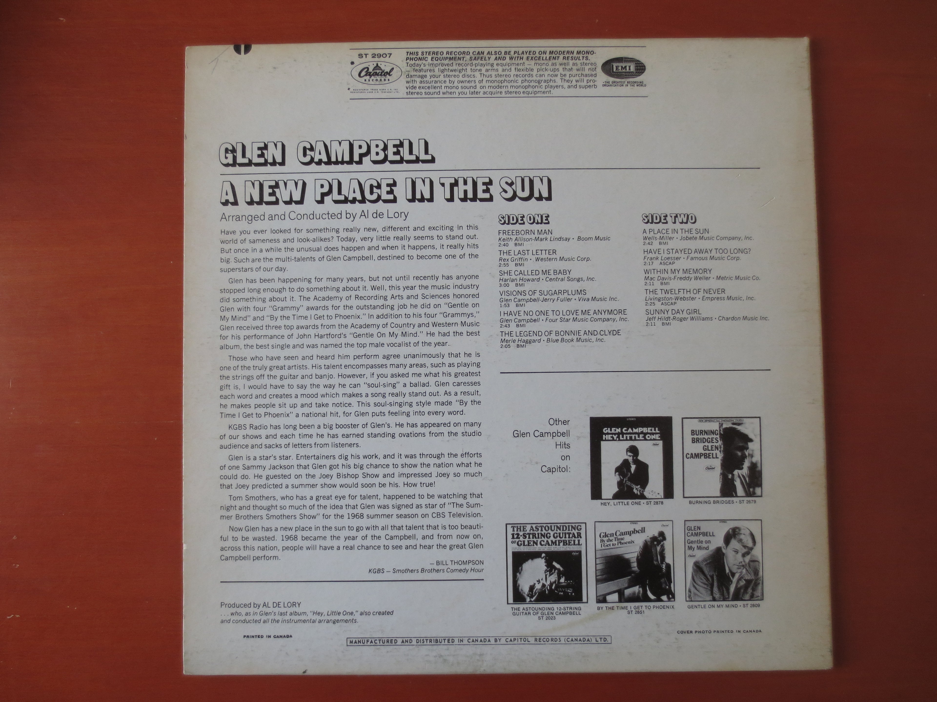 Glen Campbell – A New Place in the Sun (1968) Vinyl LP