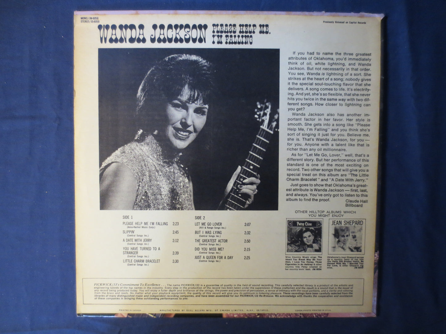 WANDA JACKSON, Wanda Jackson VINYL, Wanda Jackson Record, Wanda Jackson Lp, Rockabilly Vinyl, Rock Vinyl, 1968 Records
