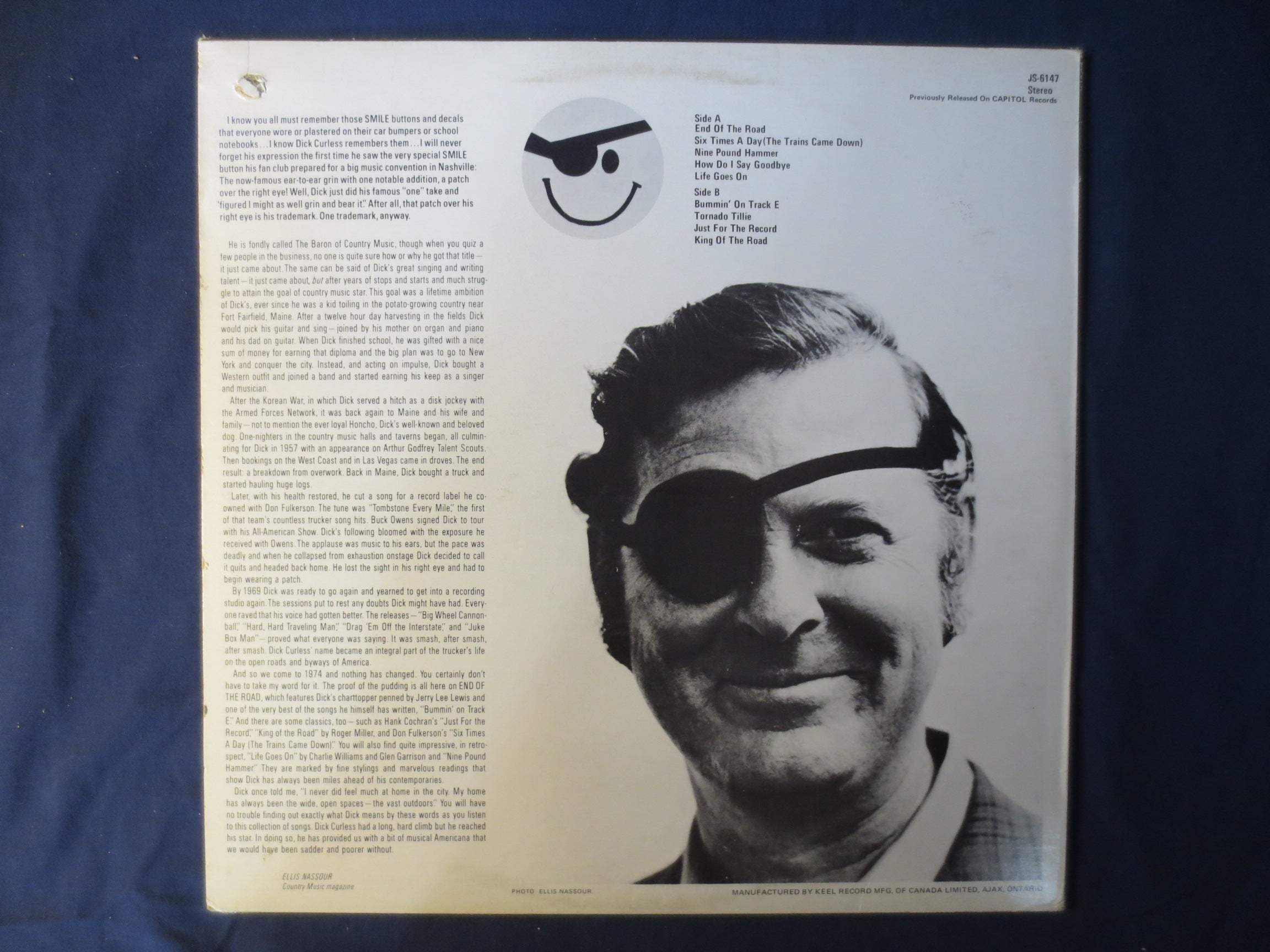 Dick Curless – End of the Road (1974) Vinyl LP