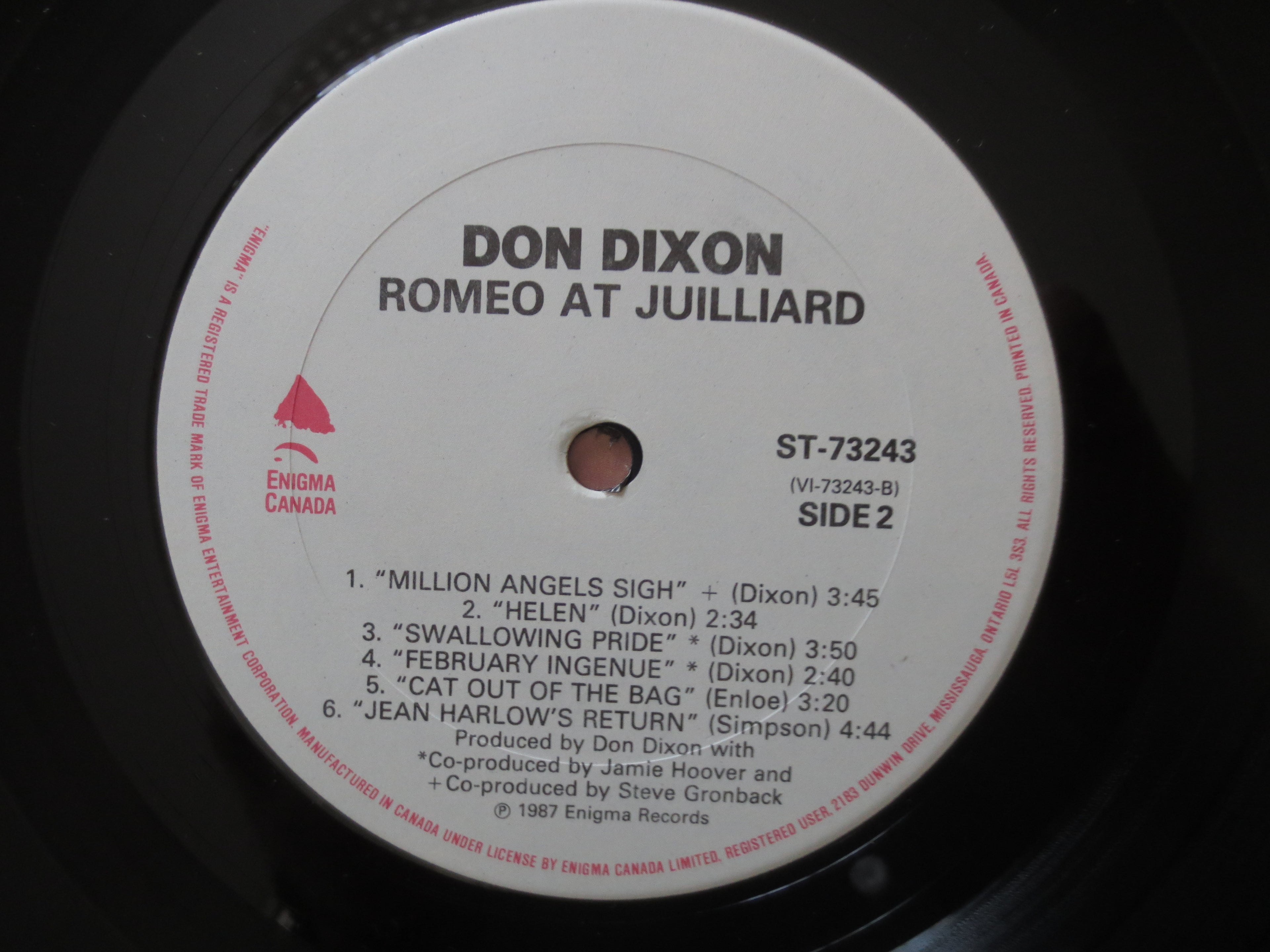 Don Dixon – Romeo at Juilliard (1987) Vinyl LP