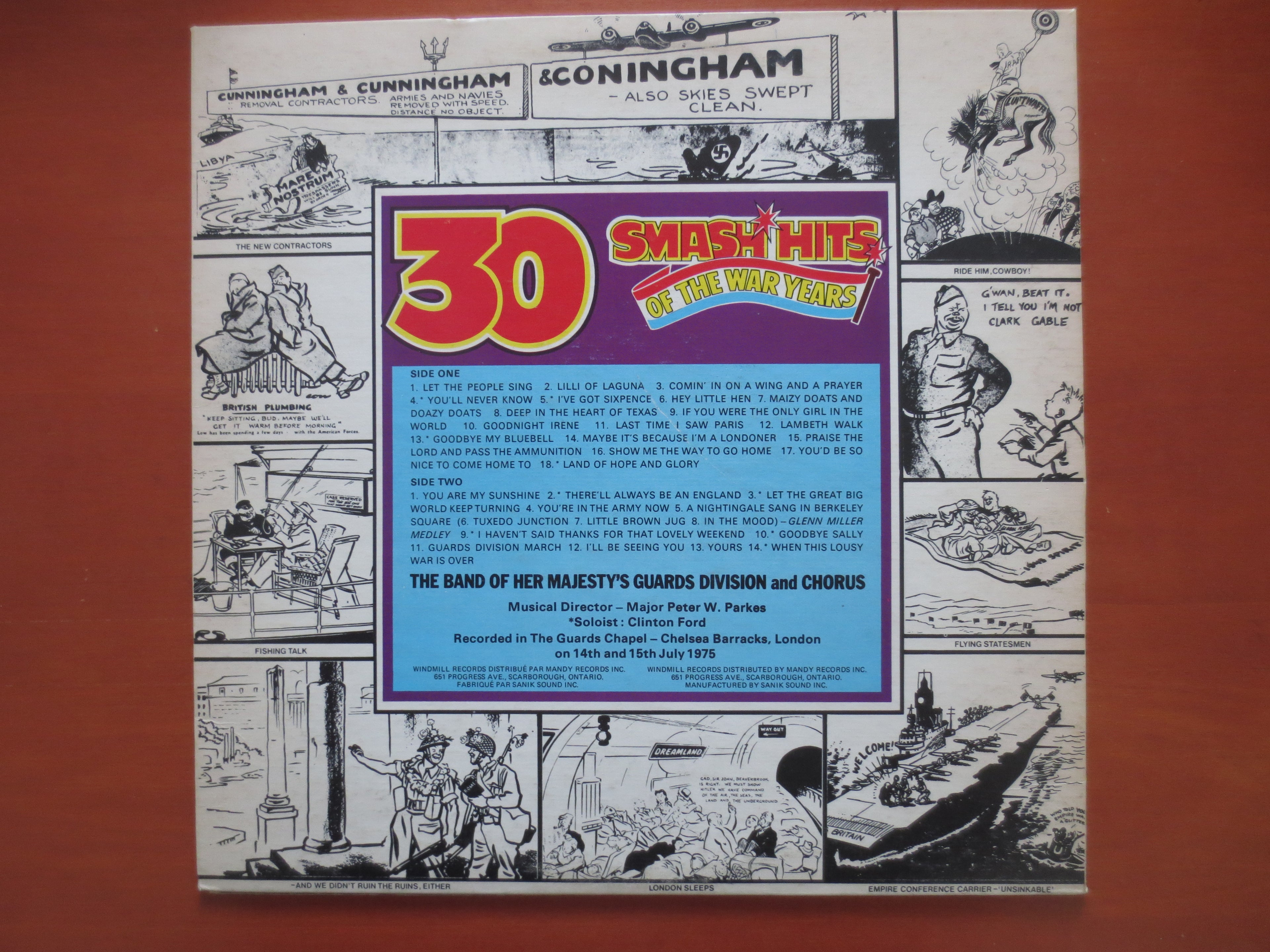 30 Smash Hits of the War Years (1975) Vinyl LP
