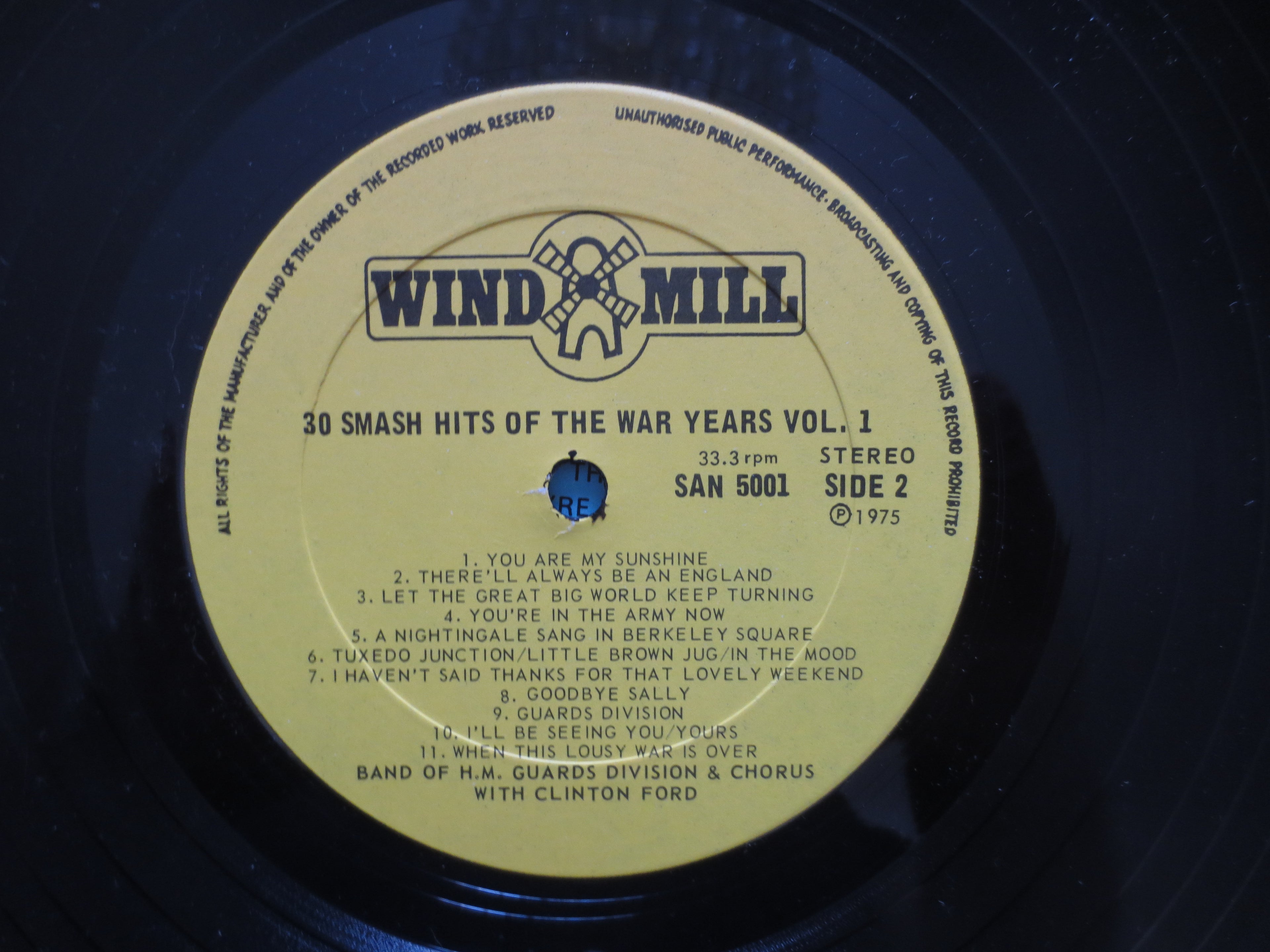 30 Smash Hits of the War Years (1975) Vinyl LP