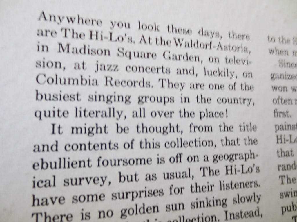 The Hi-Lo's – All Over the Place (1960) Vinyl LP