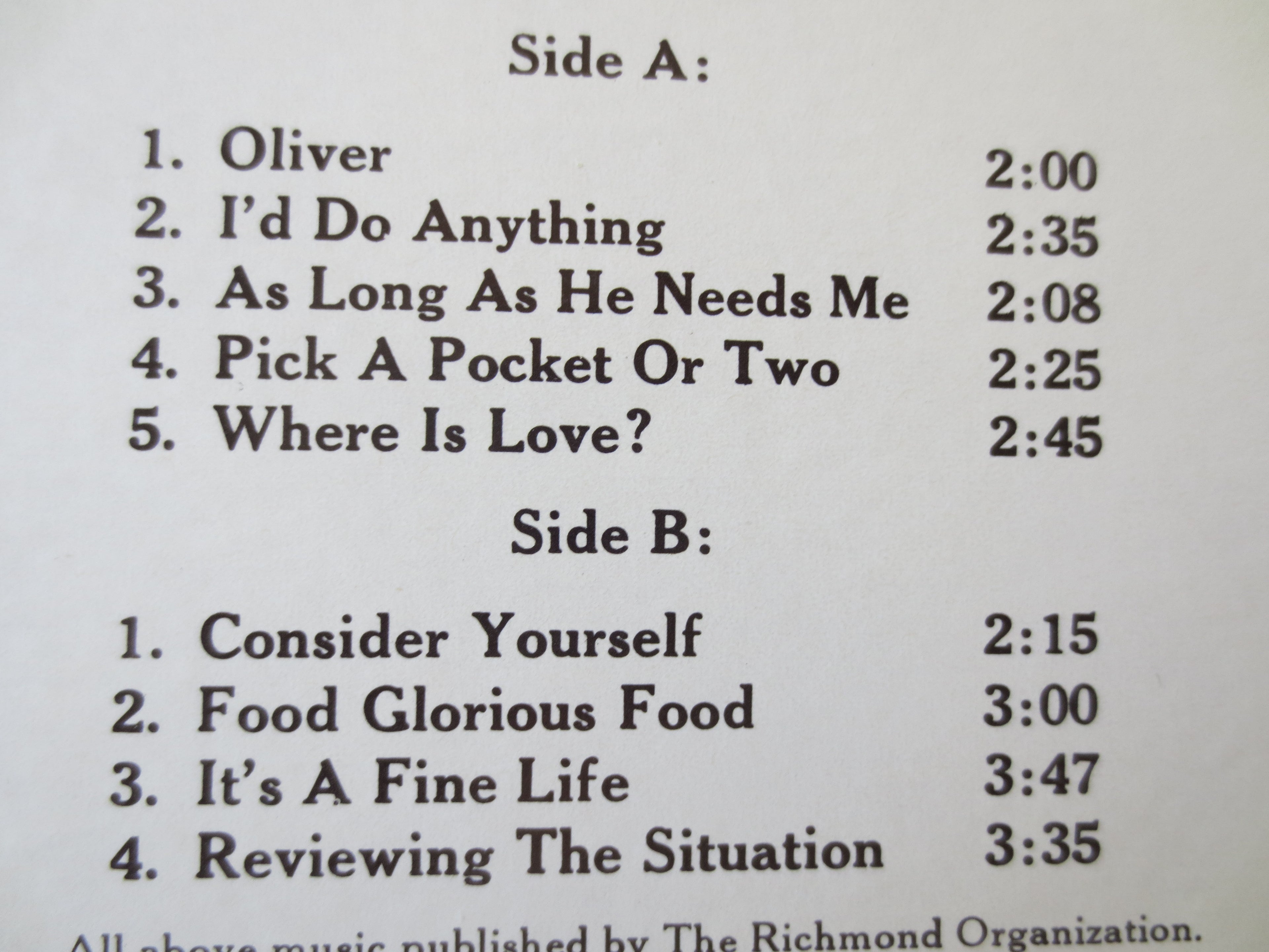 Oliver! – Original Soundtrack (Pickwick, 1967) Vinyl LP