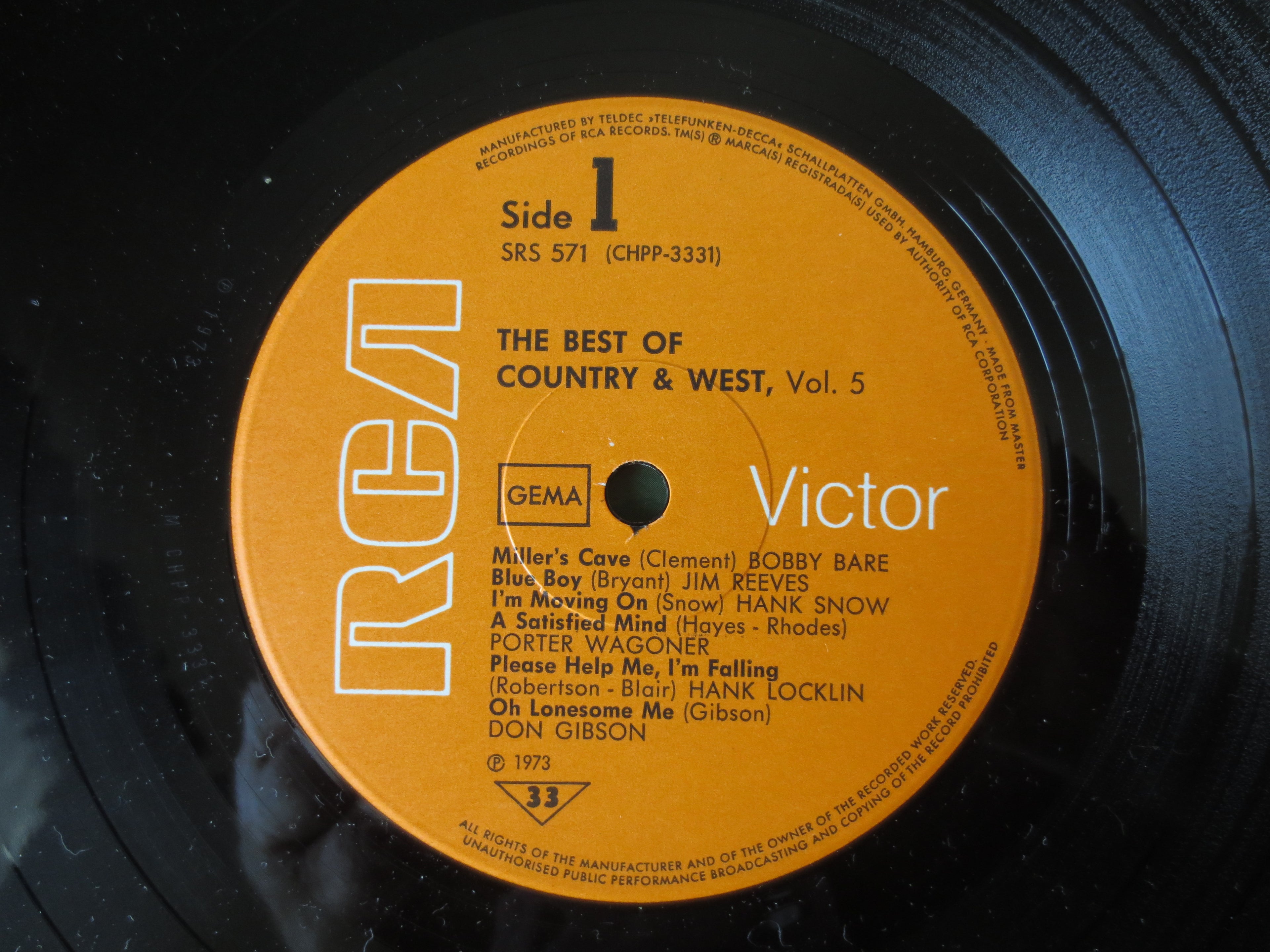 Best of Country & West Vol. 5 (1973) Vinyl LP