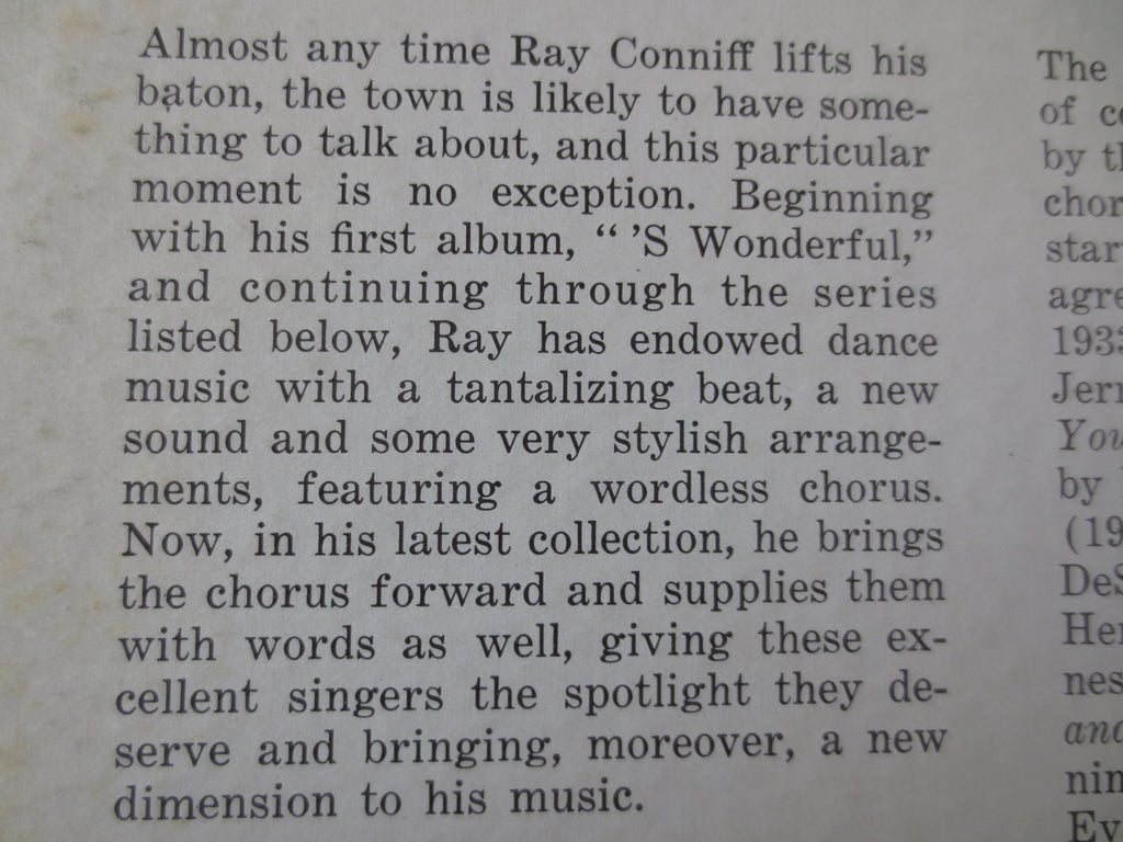 Ray Conniff – It's the Talk of the Town (1959) Vinyl LP