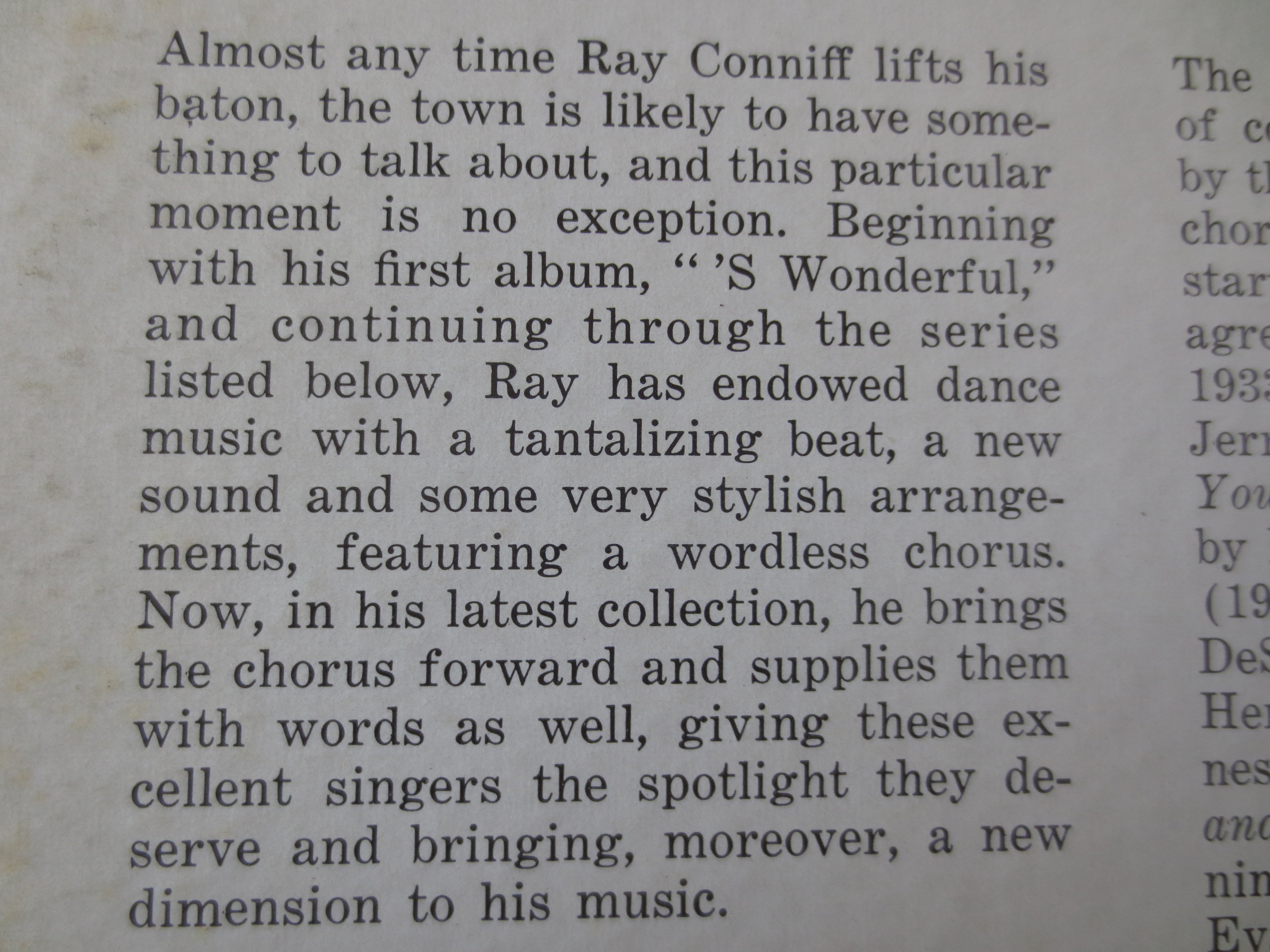 Ray Conniff – It's the Talk of the Town (1959) Vinyl LP