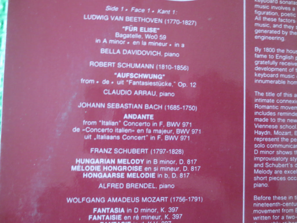 The Romantic Piano – Beethoven, Mozart, Chopin & More (1980) Vinyl LP