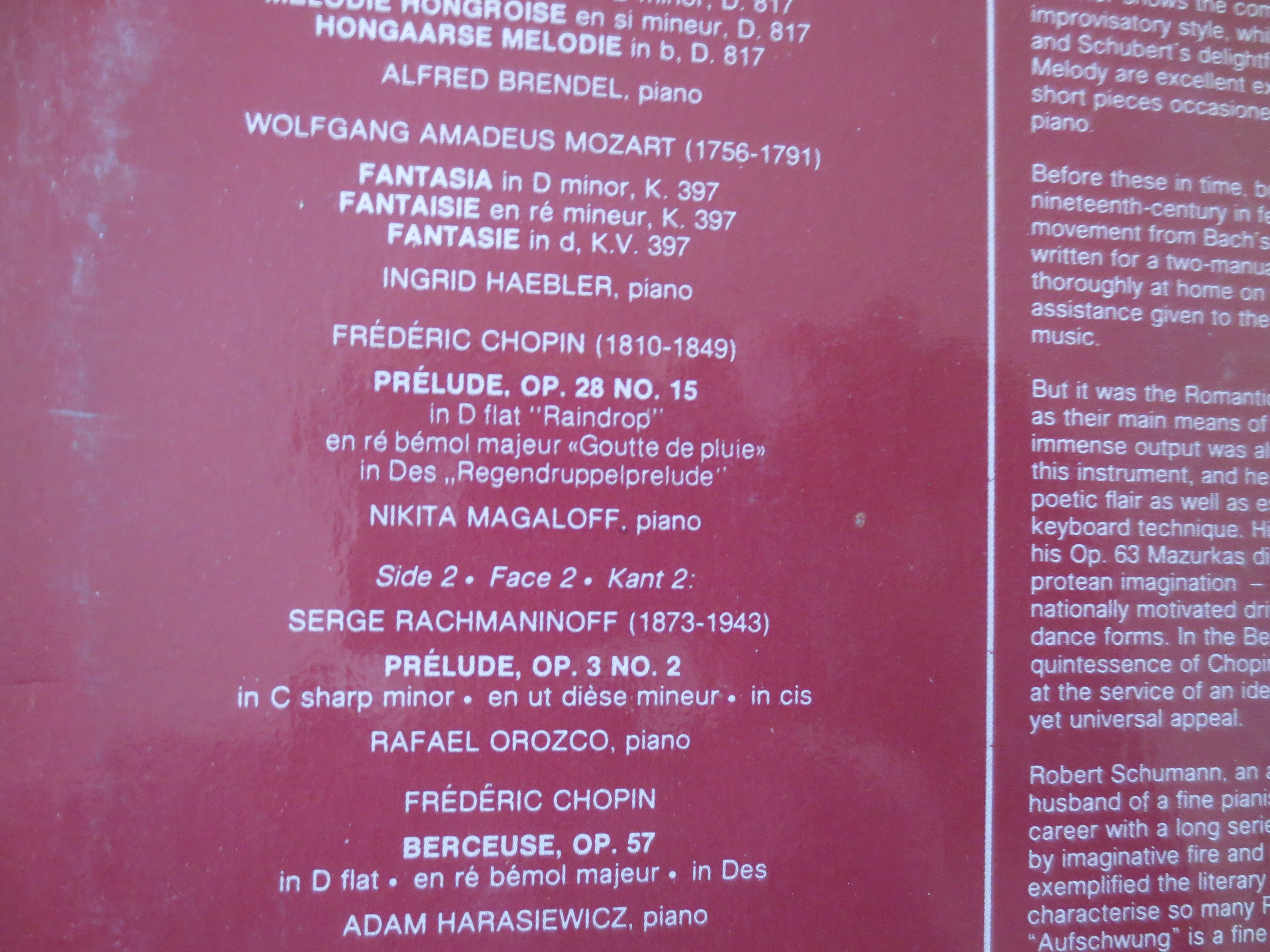 The Romantic Piano – Beethoven, Mozart, Chopin & More (1980) Vinyl LP