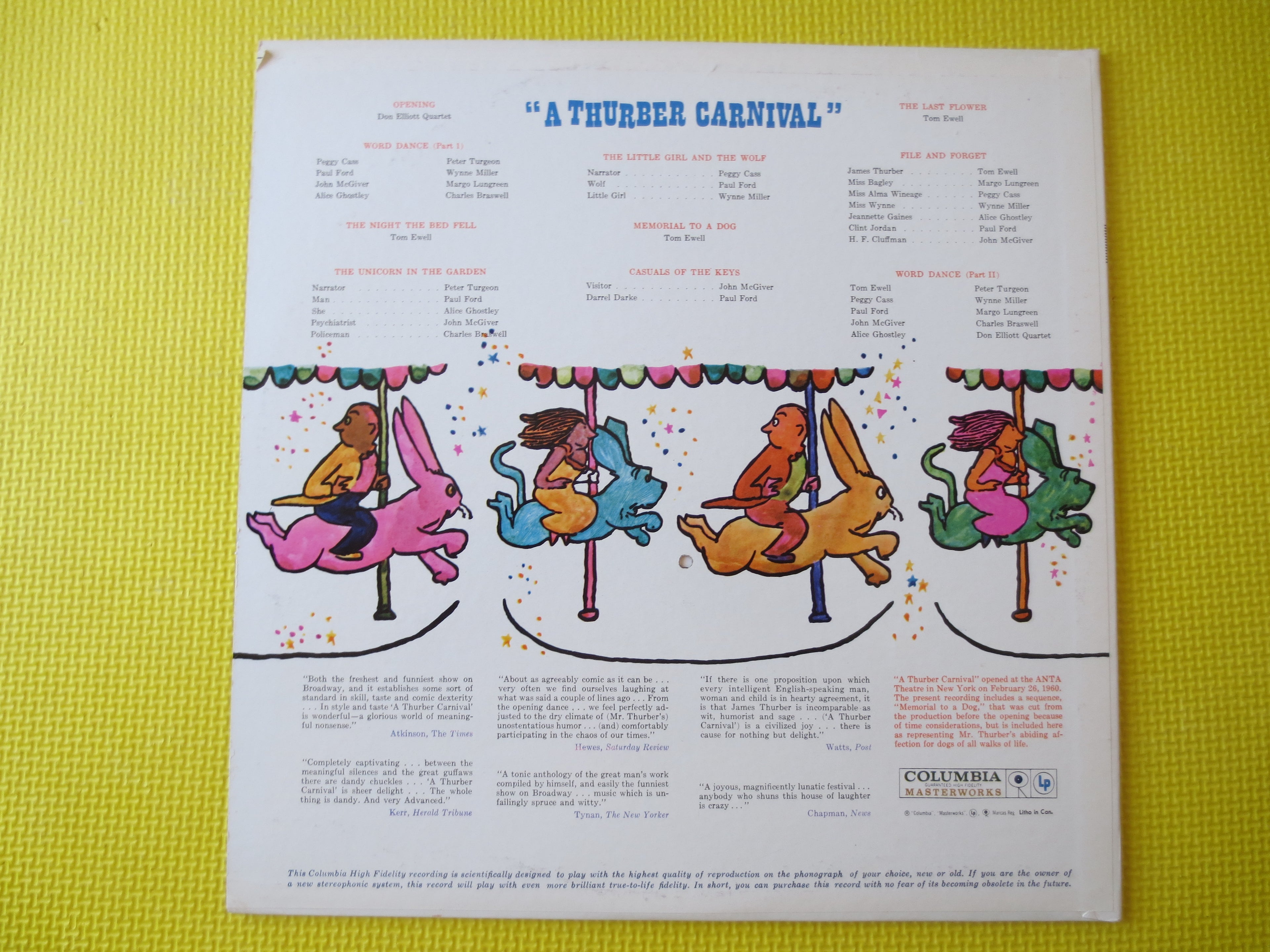 A THURBER CARNIVAL, SOUNDTRACK Album, Soundtrack Albums, Screen Albums, Vinyl Lp, Stage Albums, Soundtrack Lps, 1960 Record