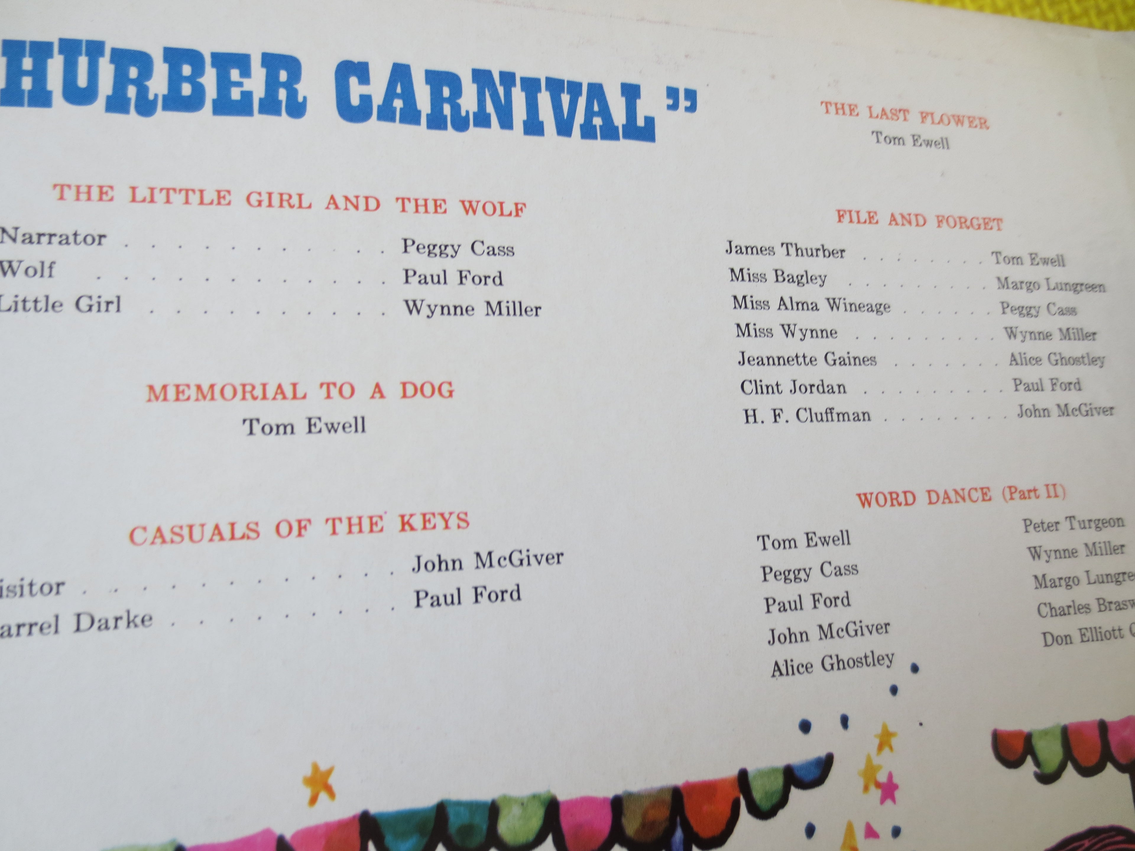 A THURBER CARNIVAL, SOUNDTRACK Album, Soundtrack Albums, Screen Albums, Vinyl Lp, Stage Albums, Soundtrack Lps, 1960 Record