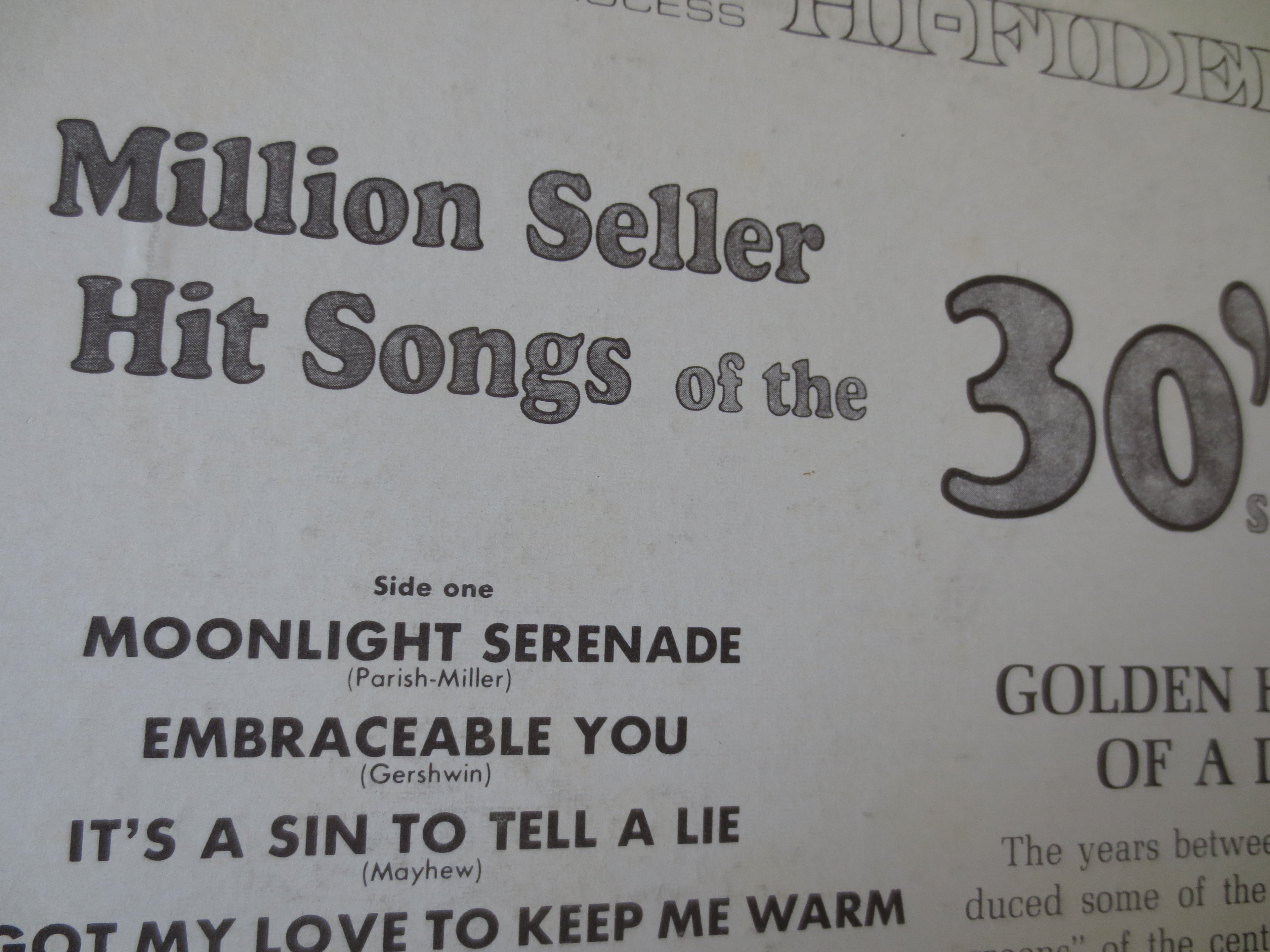 101 Strings – Hits of the 30s (1964) Vinyl LP