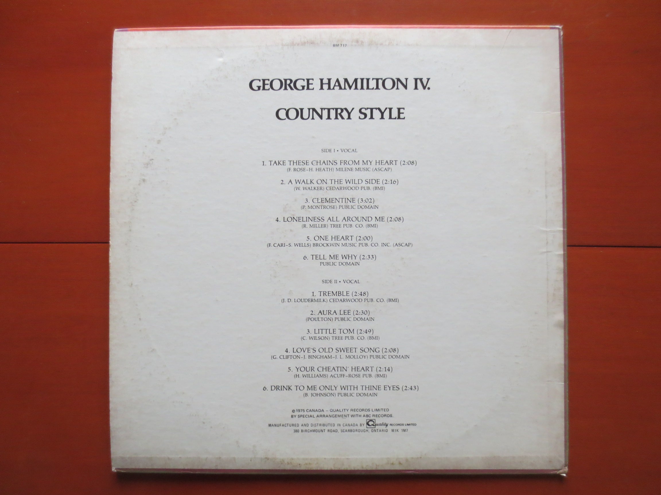 George Hamilton IV – Country Style (1975) Vinyl LP