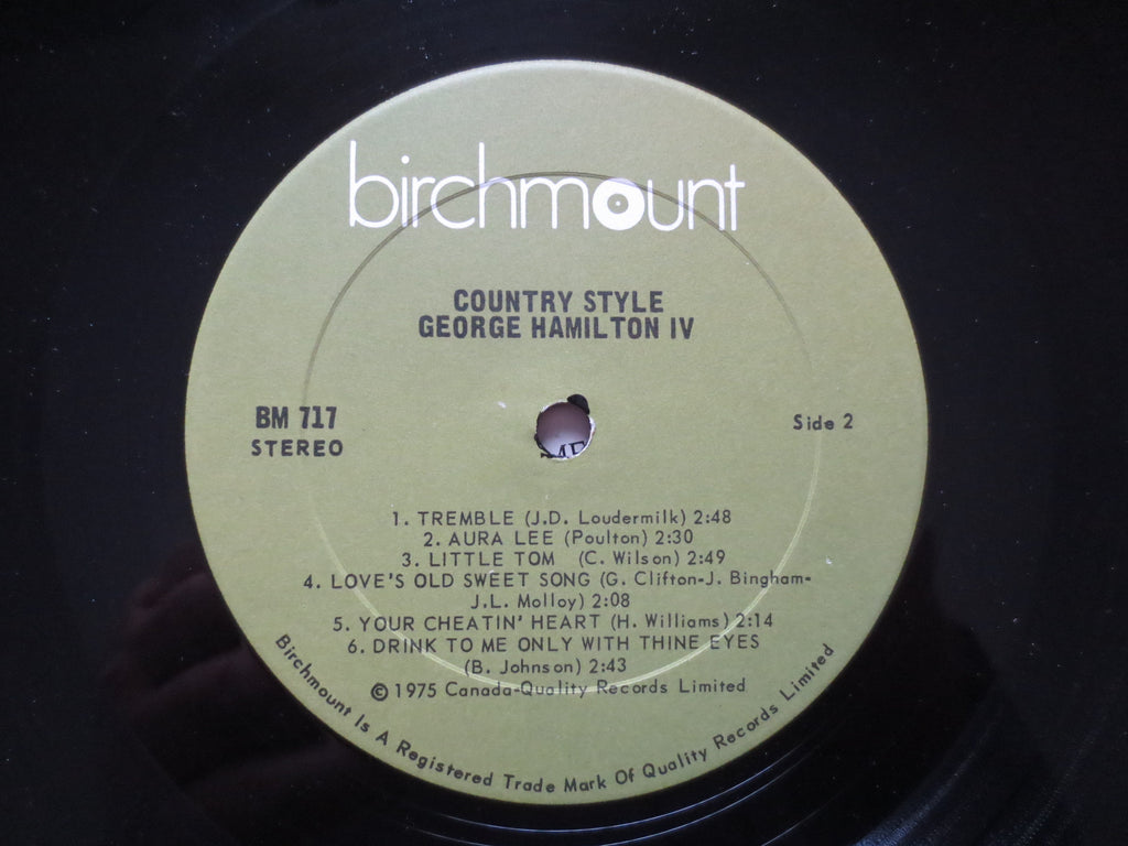 George Hamilton IV – Country Style (1975) Vinyl LP