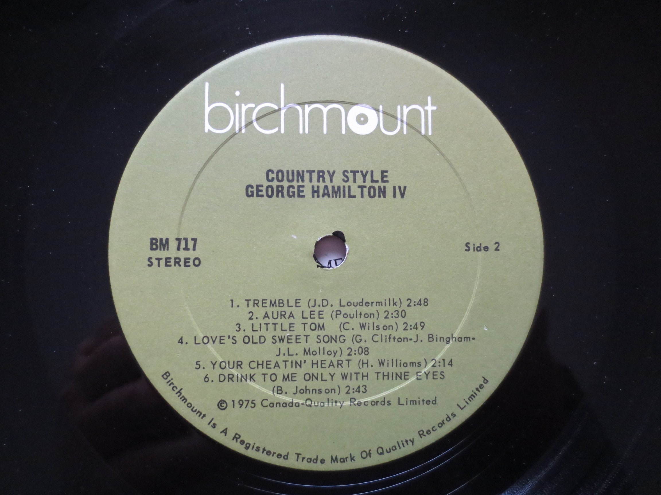 George Hamilton IV – Country Style (1975) Vinyl LP