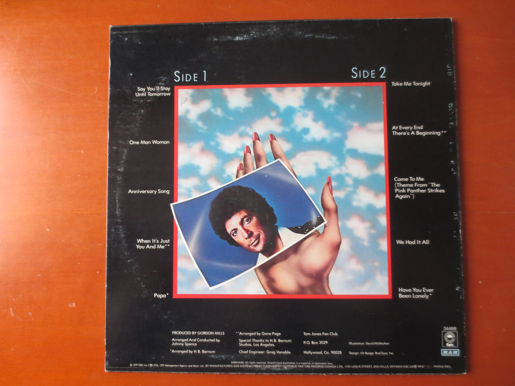Tom Jones – Say You'll Stay Until Tomorrow (1977) Vinyl LP