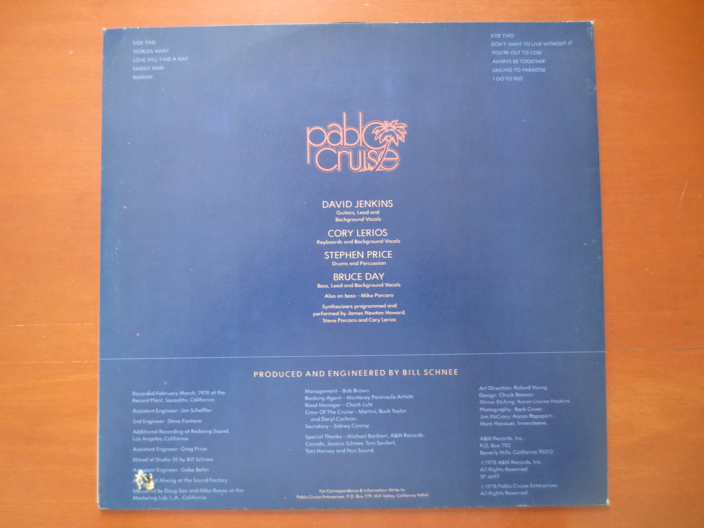 PABLO CRUISE, WORLDS Away, Pablo Cruise Album, Pablo Cruise Vinyl, Pablo Cruise Lp, Vinyl Album, Vinyl, 1978 Records
