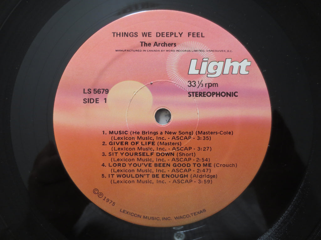 The Archers – Things We Deeply Feel (1975) Vinyl LP
