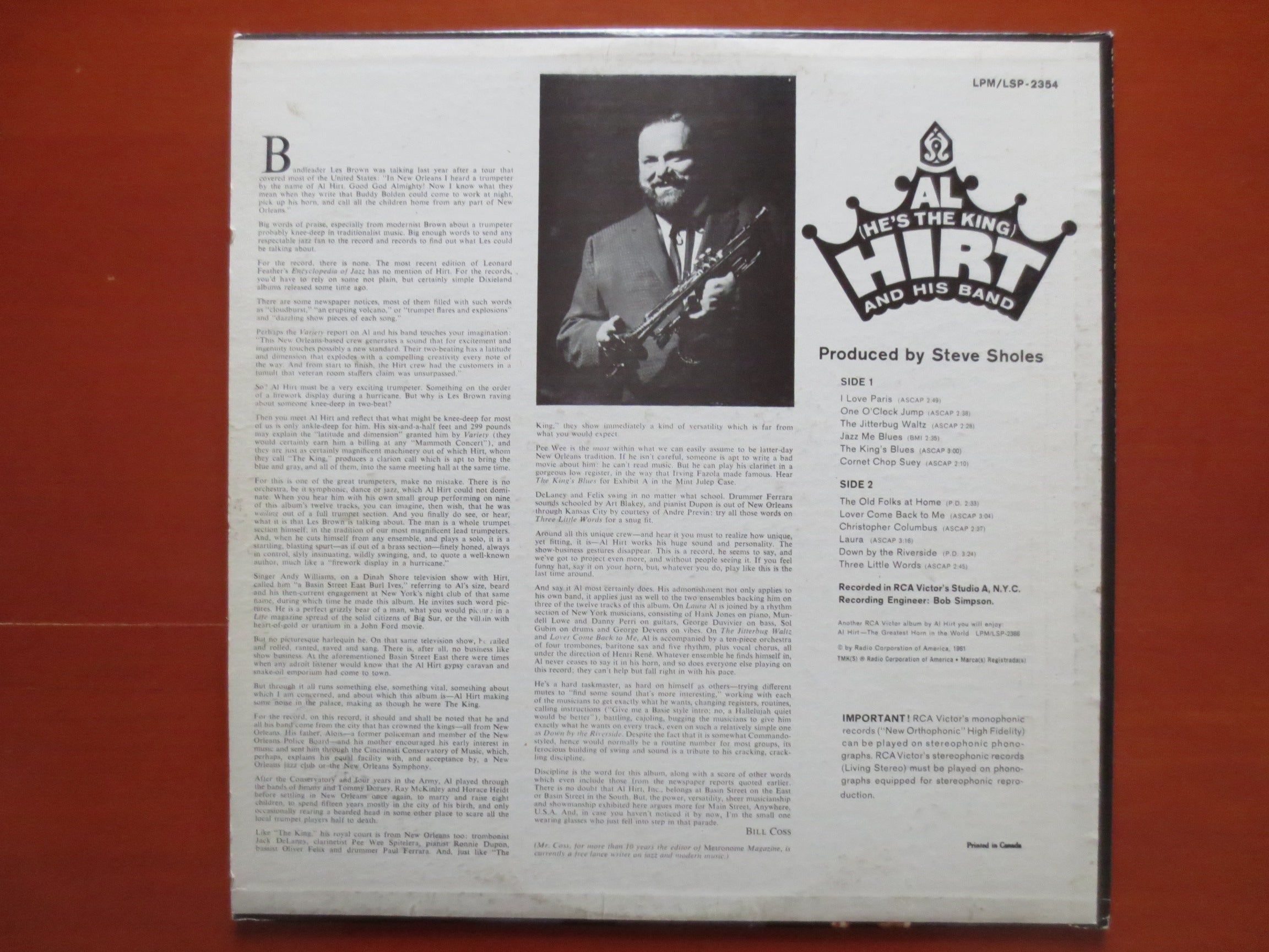Al Hirt – Al (He's the King) Hirt and His Band (1961) Vinyl LP