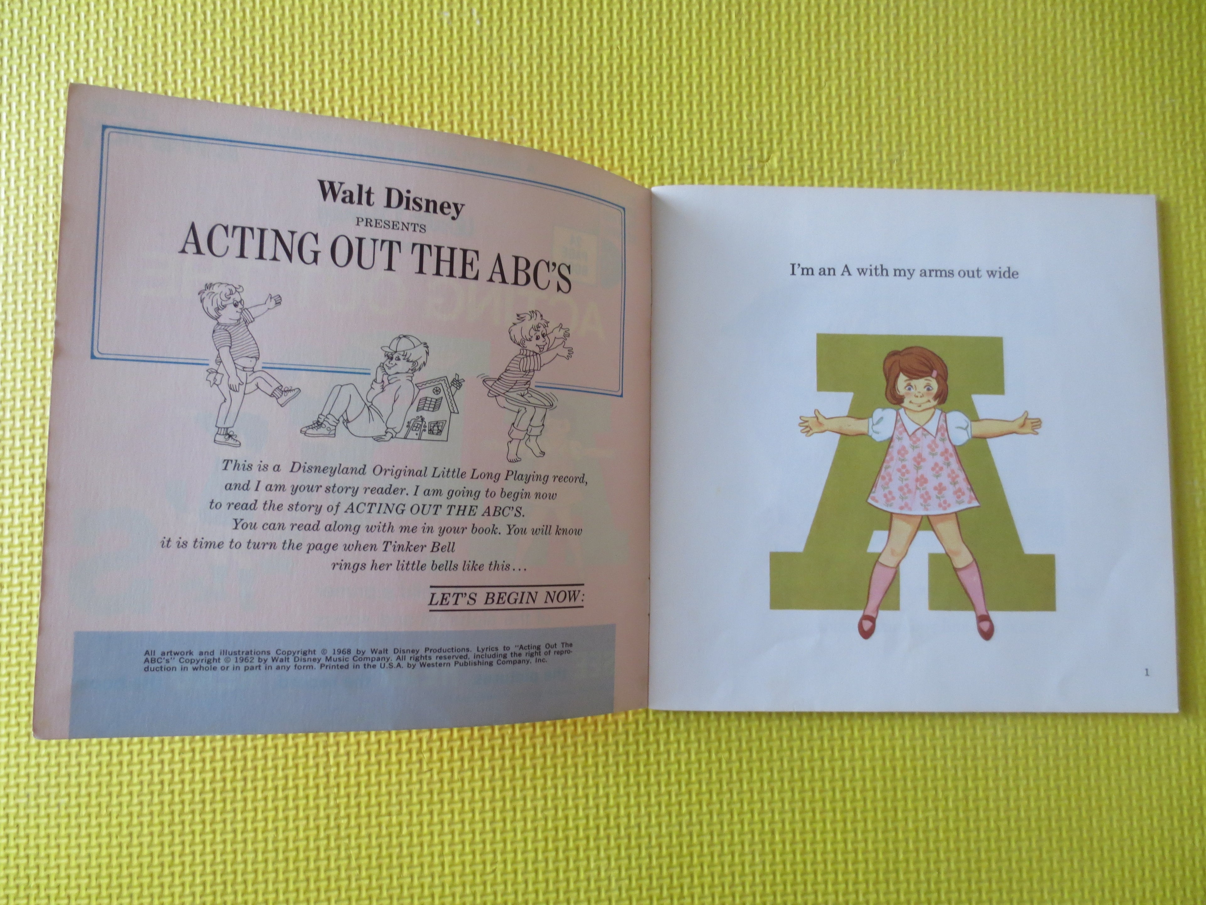 Acting Out the ABC's – Disneyland Book & Record Set (1967)