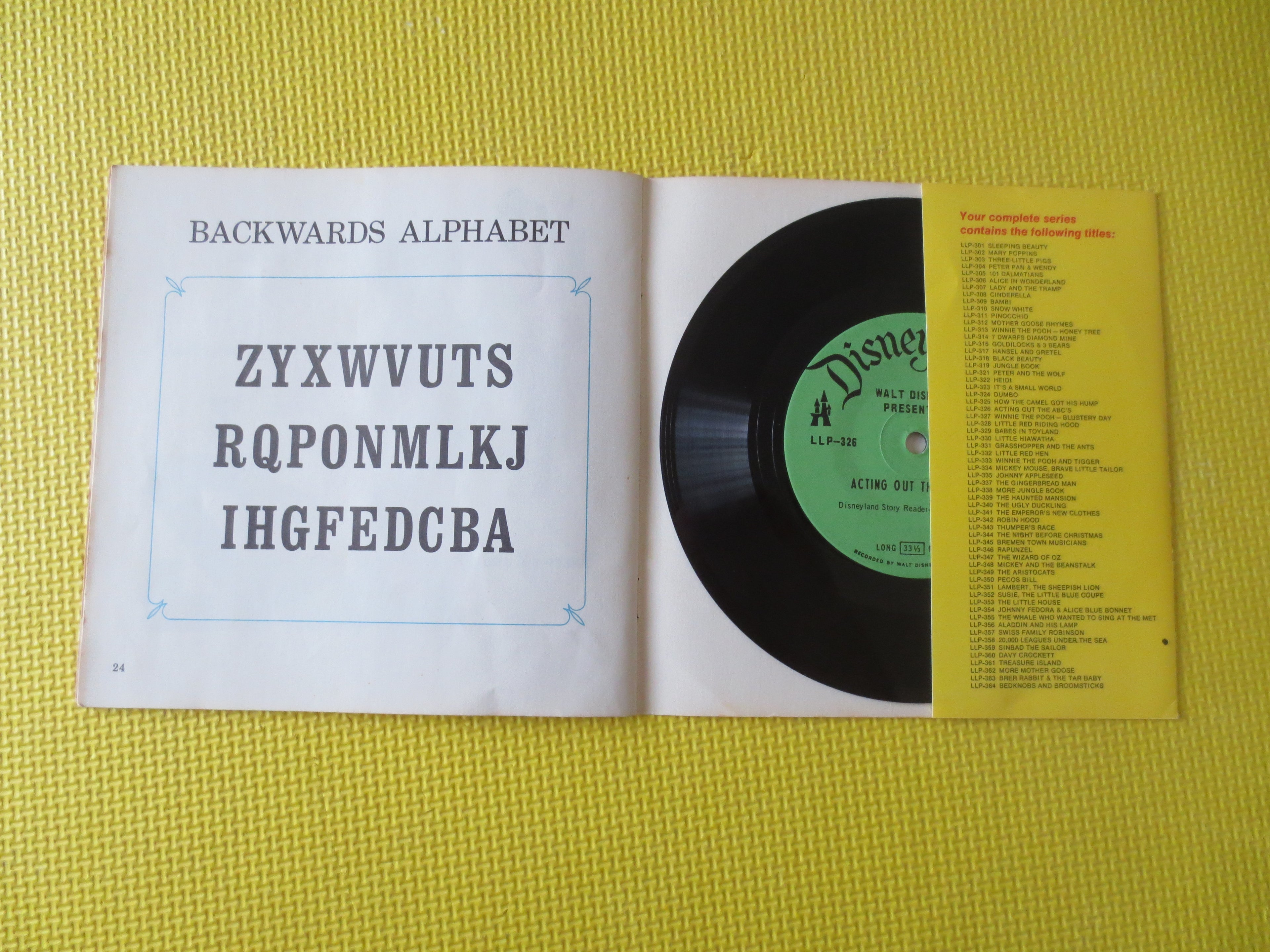 Acting Out the ABC's – Disneyland Book & Record Set (1967)