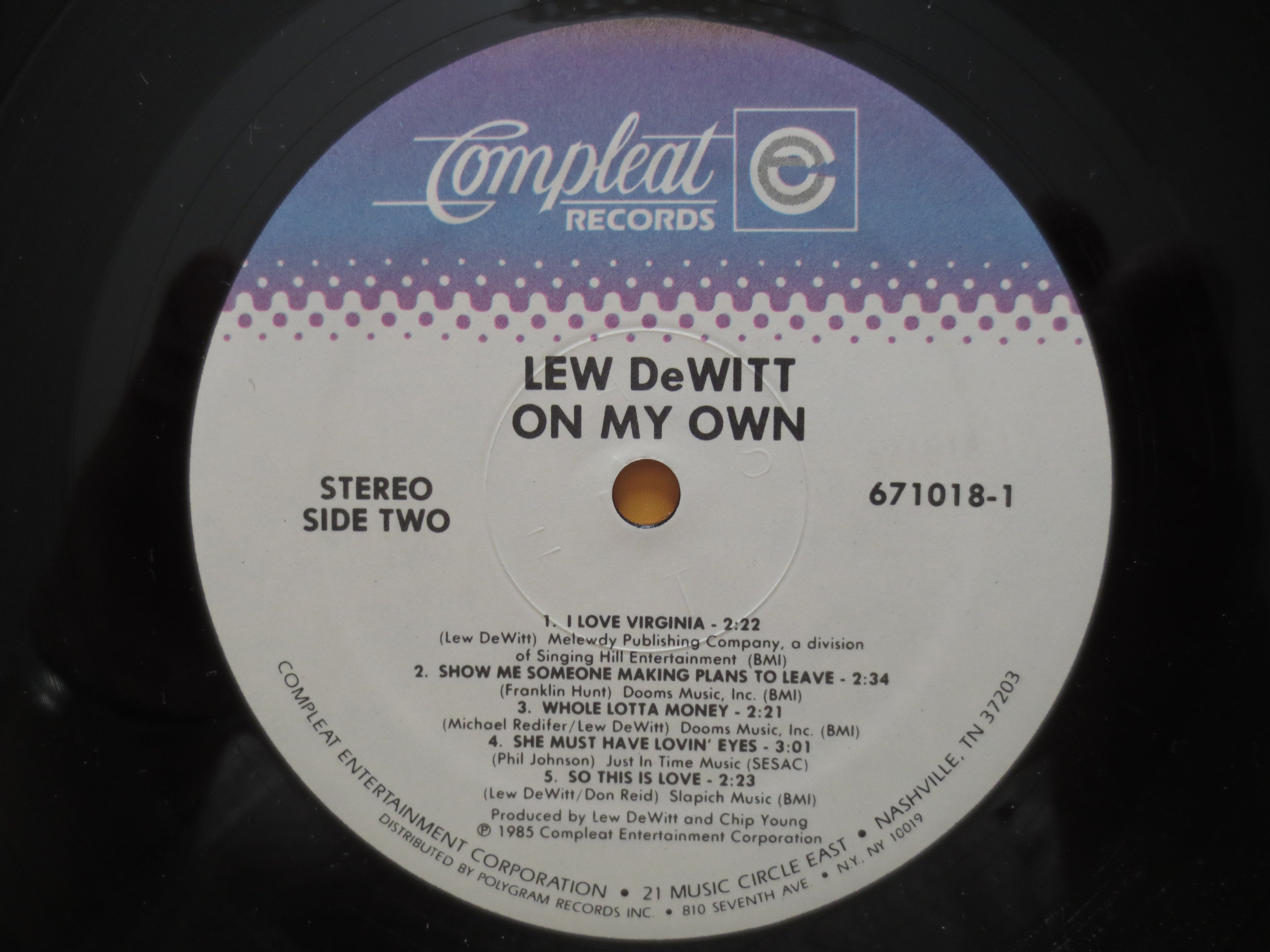 Lew DeWitt – On My Own (1985) [Vinyl LP]