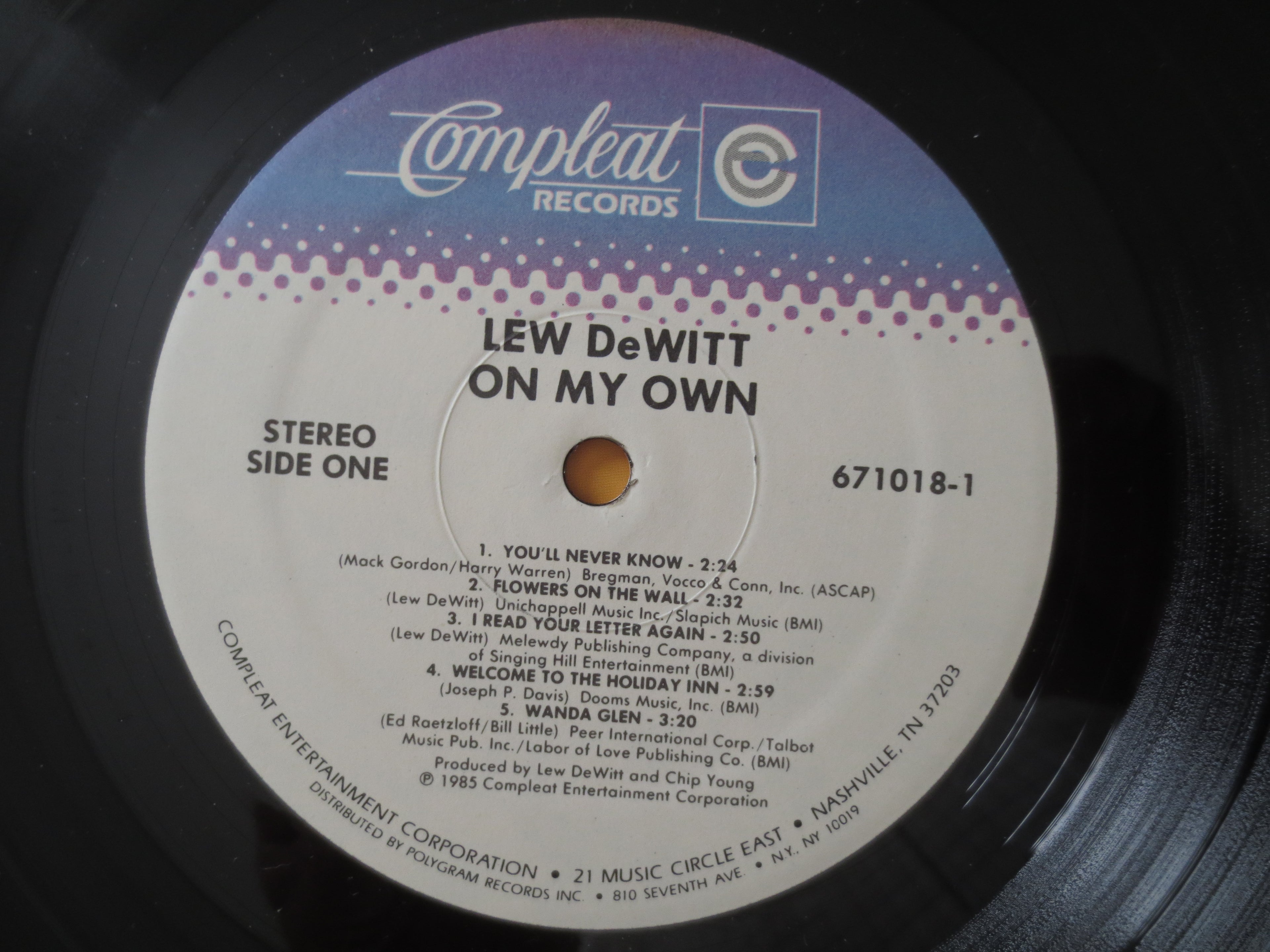Lew DeWitt – On My Own (1985) [Vinyl LP]