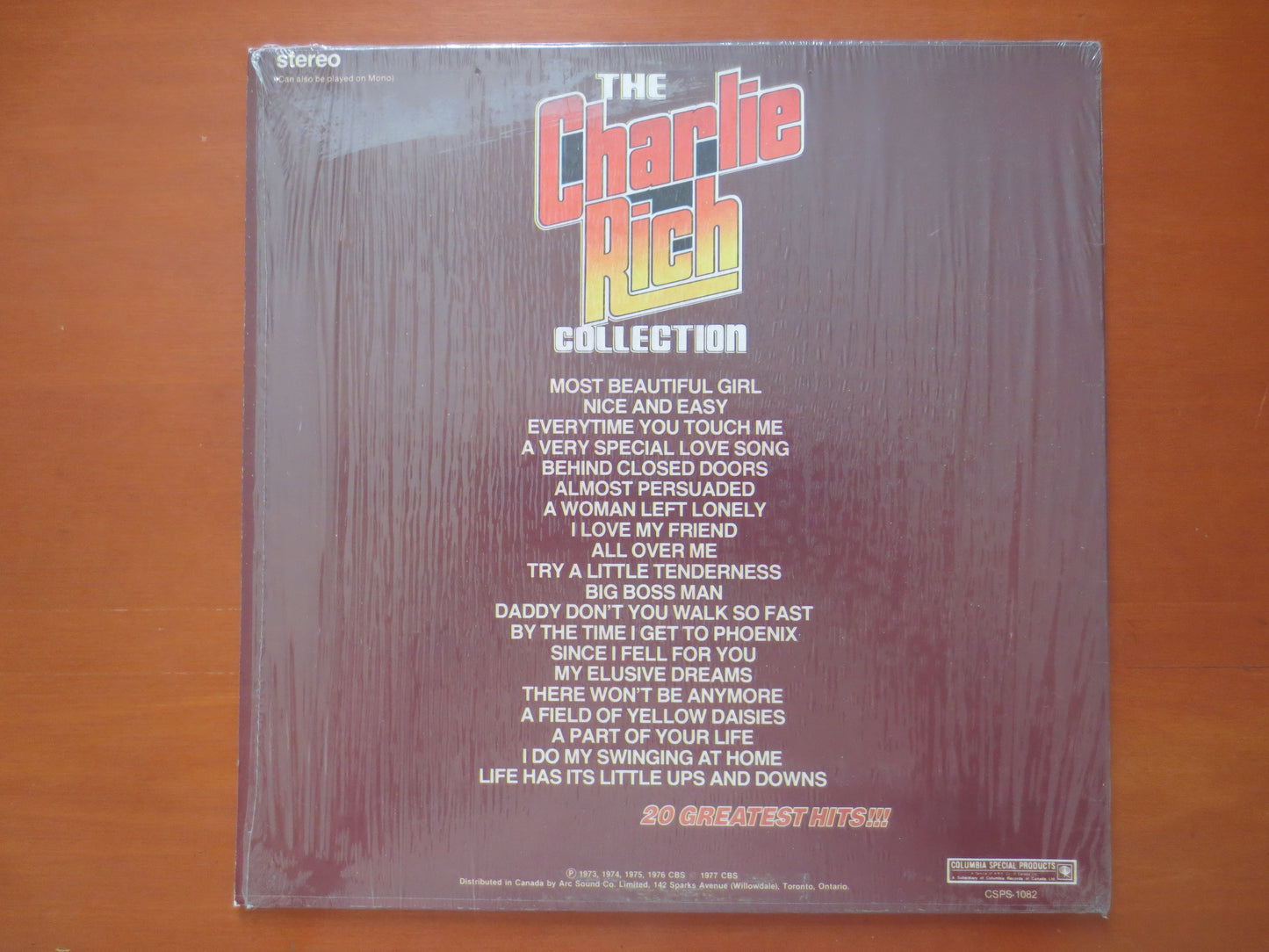 CHARLIE RICH, COLLECTION, Country Record, Vintage Vinyl, Charlie Rich Vinyl, Charlie Rich Records, Vinyl Lp, 1977 Records