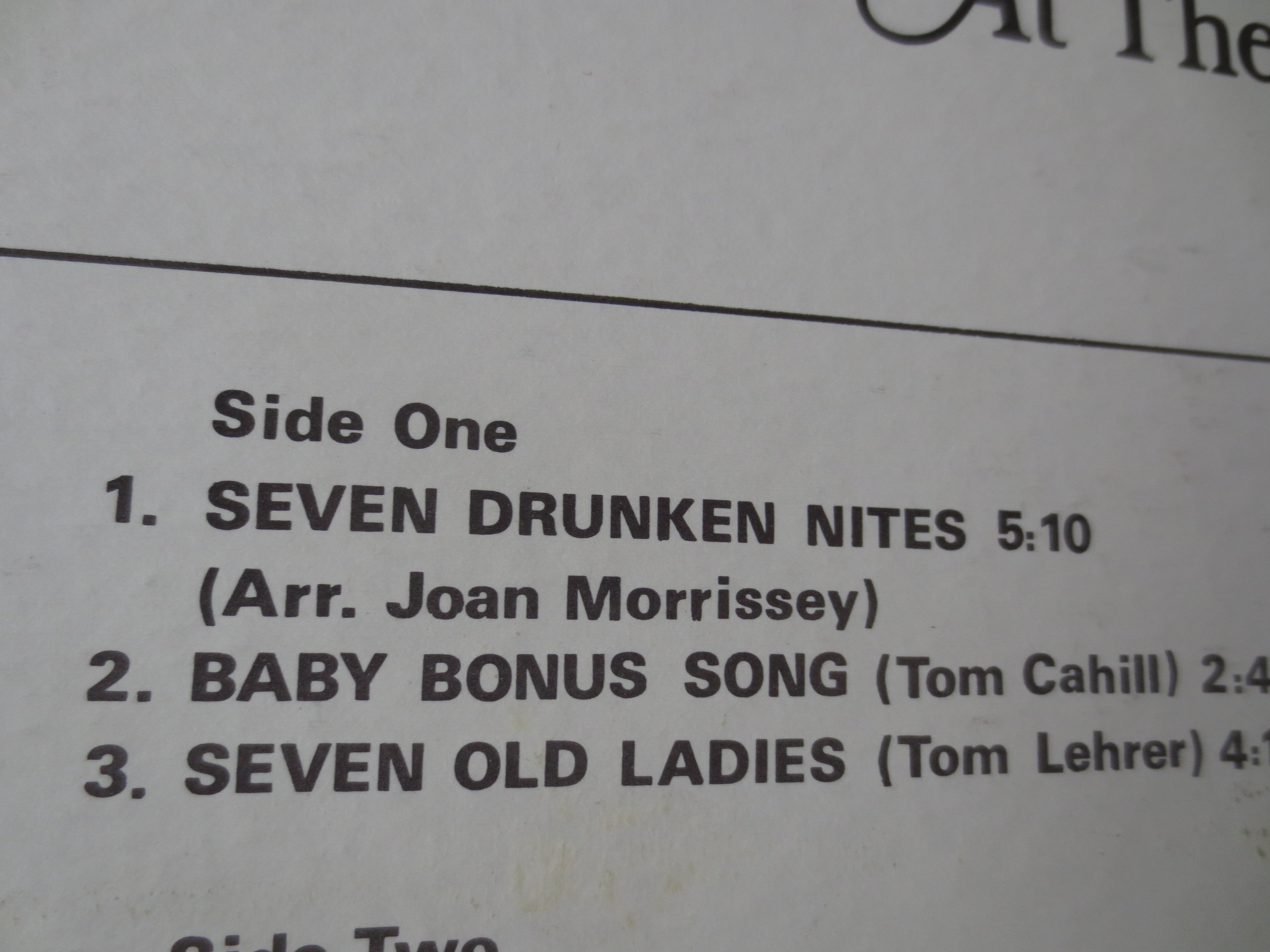 Joan Morrissey – At the Admiral's Keg (1970) Vinyl LP