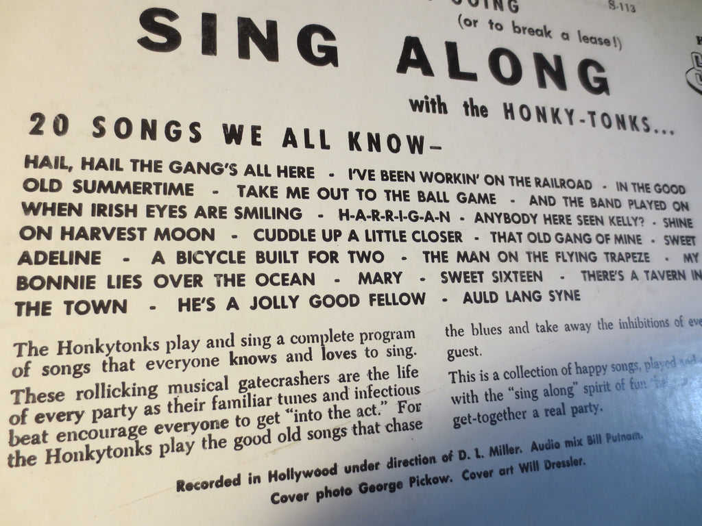 Sing Along With the Honky Tonks (1961) Vinyl LP