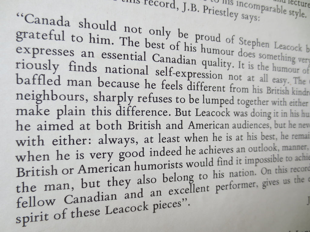 Bernard Braden – Bernard Braden Reads Stephen Leacock (1969) Vinyl LP