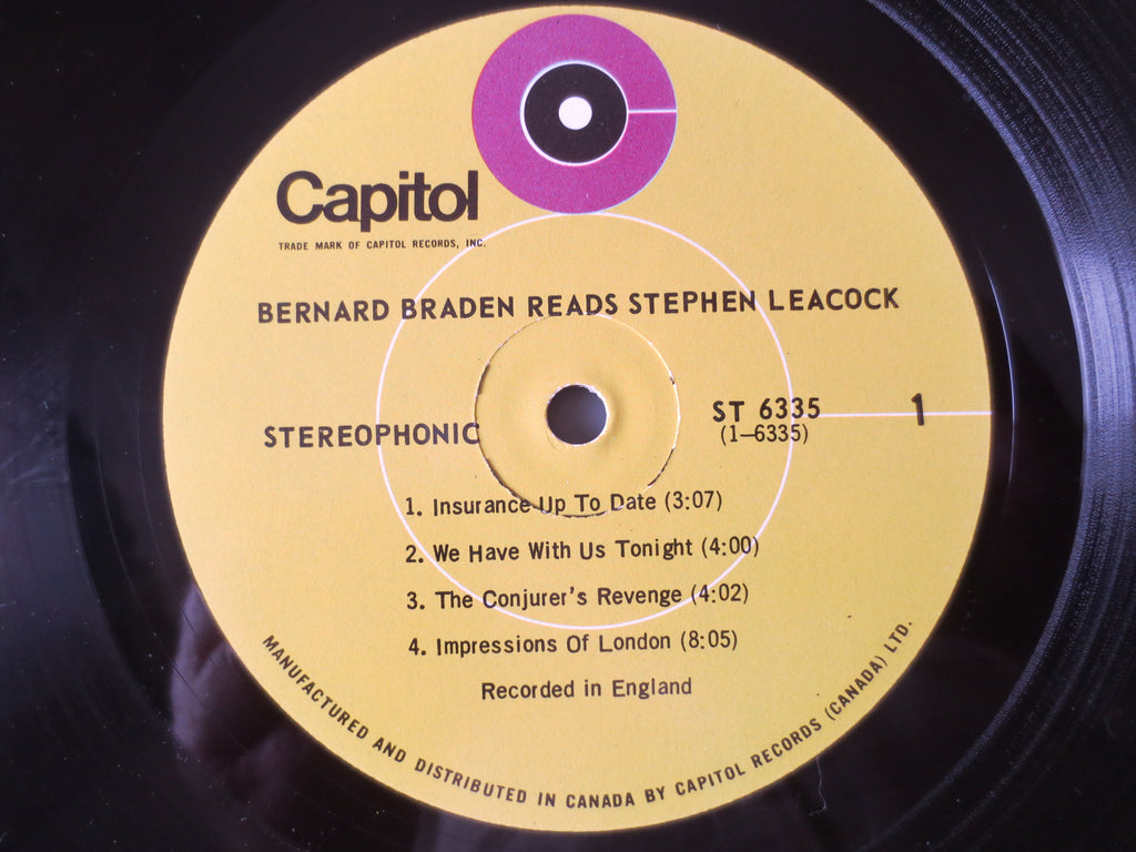 Bernard Braden – Bernard Braden Reads Stephen Leacock (1969) Vinyl LP