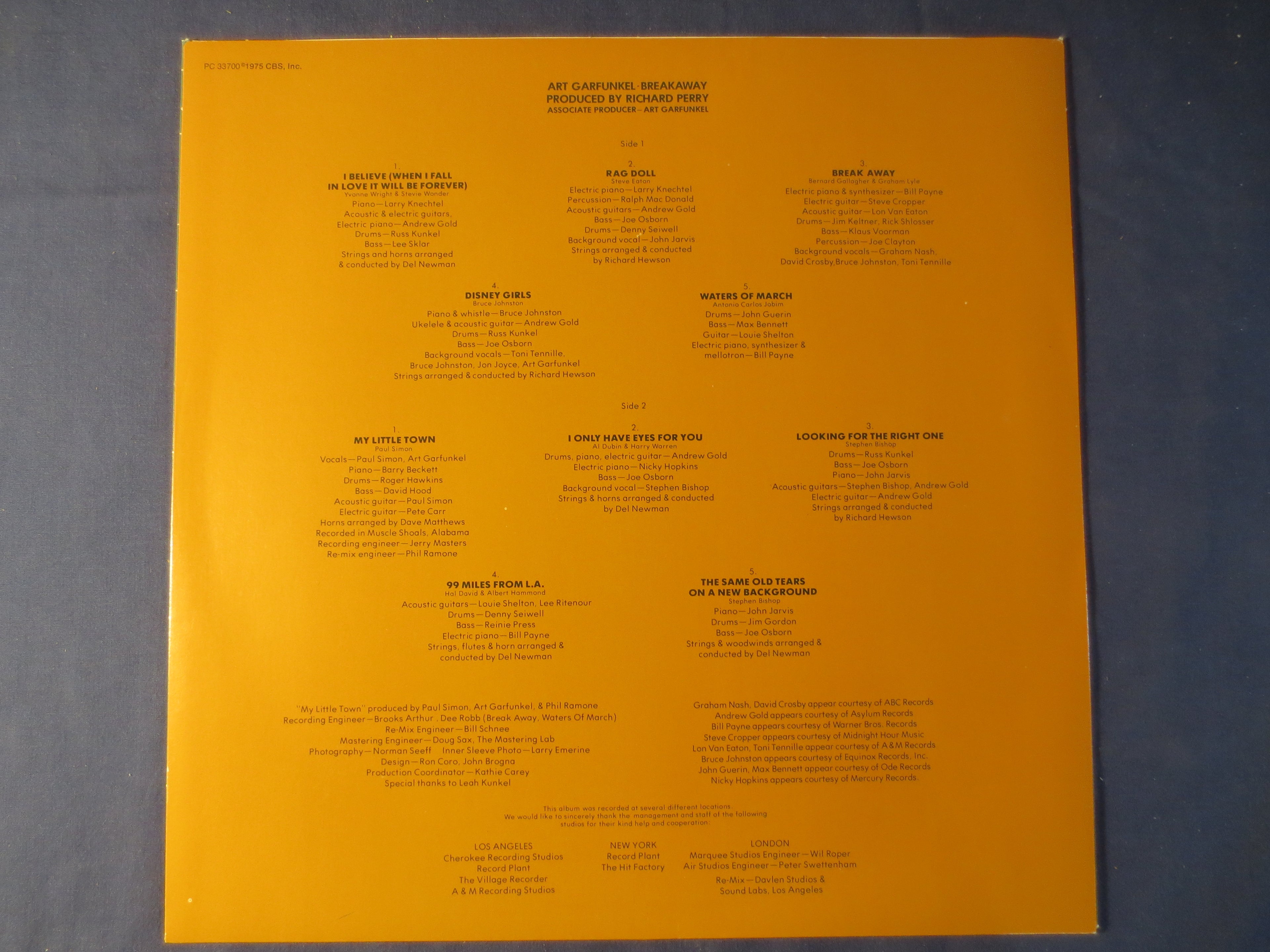 Art Garfunkel – Breakaway (1975) Vinyl LP