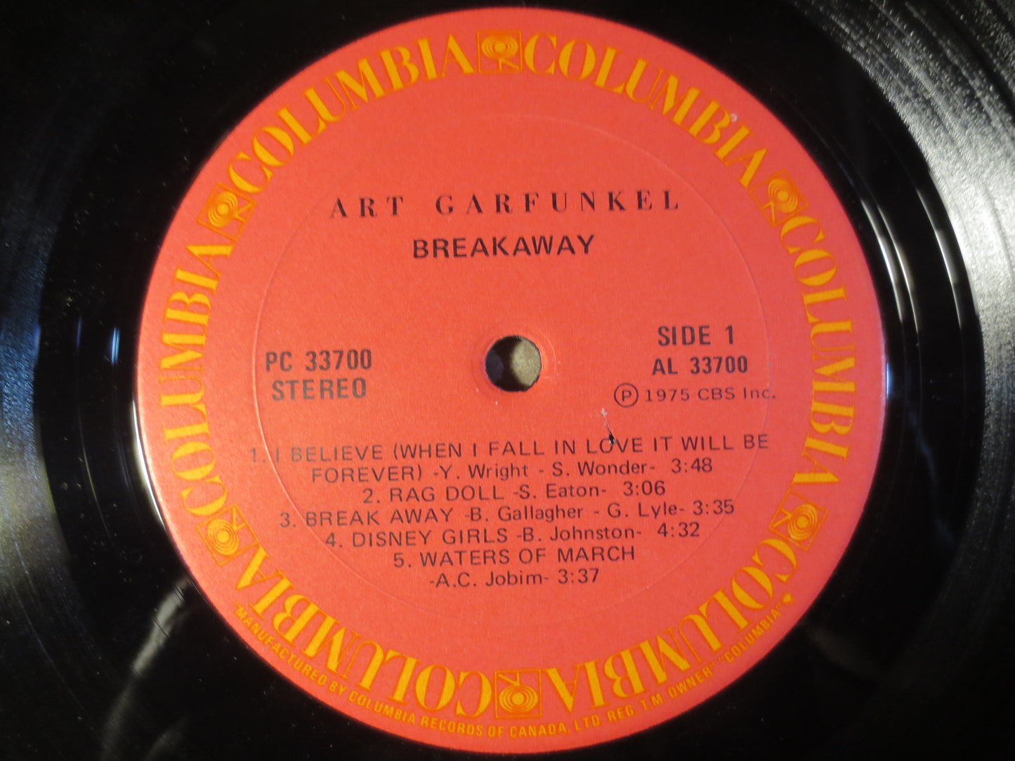 ART GARFUNKEL, BREAKAWAY, Folk Record, Folk Album, Folk Vinyl, Vintage Vinyl, Record Vinyl, Records, Vinyl Lp, 1975 Records