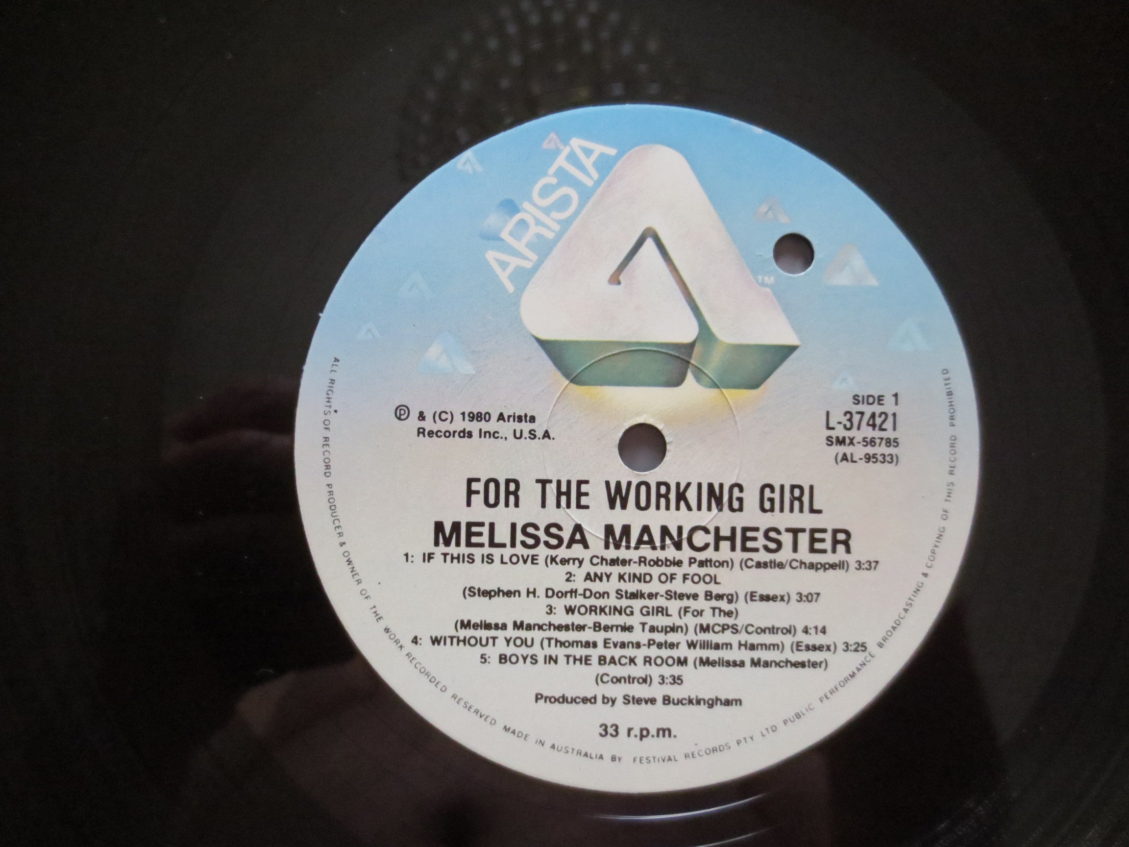 Melissa Manchester – For the Working Girl (1980) Vinyl LP