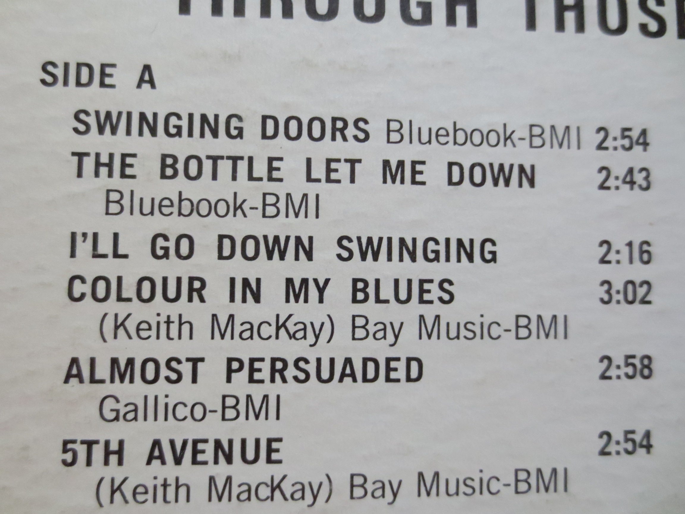 Keith MacKay – Through Those Swinging Doors (1966) Vinyl LP