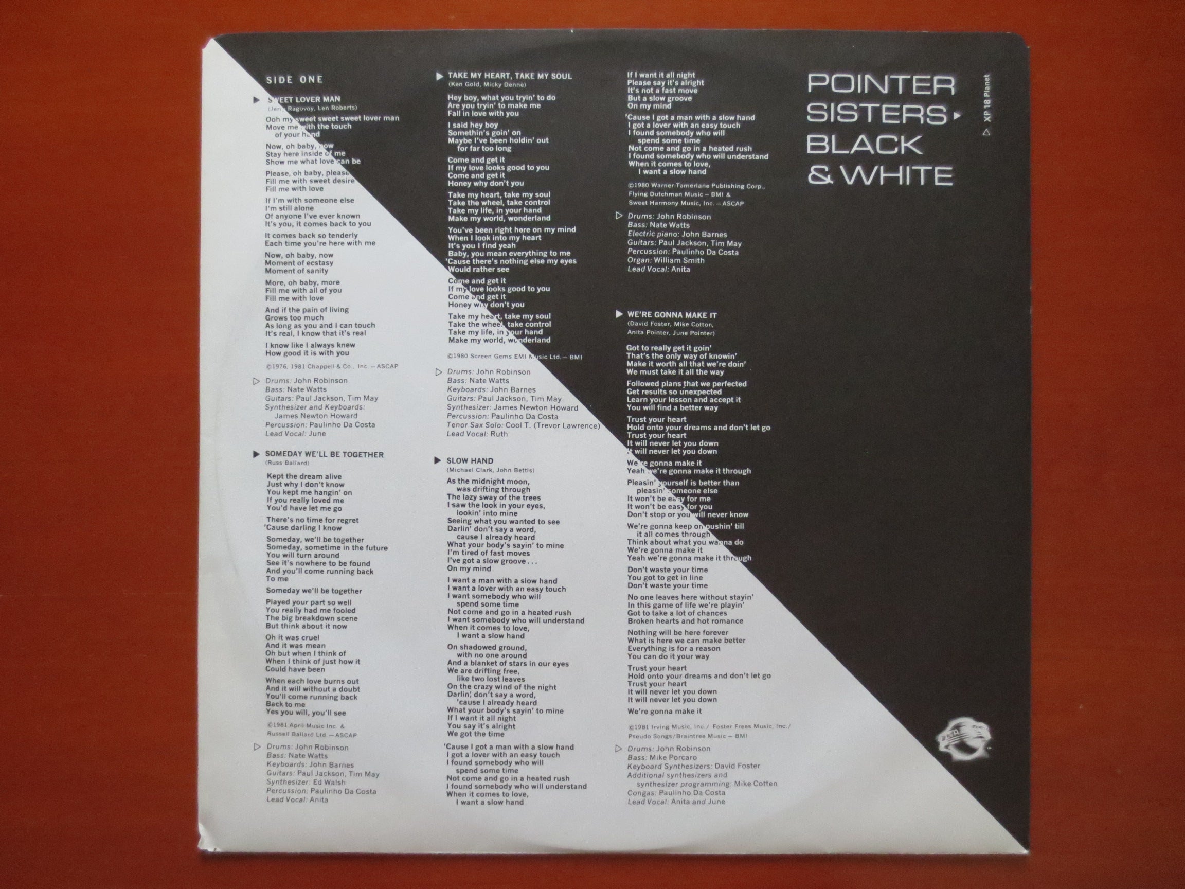The Pointer Sisters – Black & White (1981) Vinyl LP