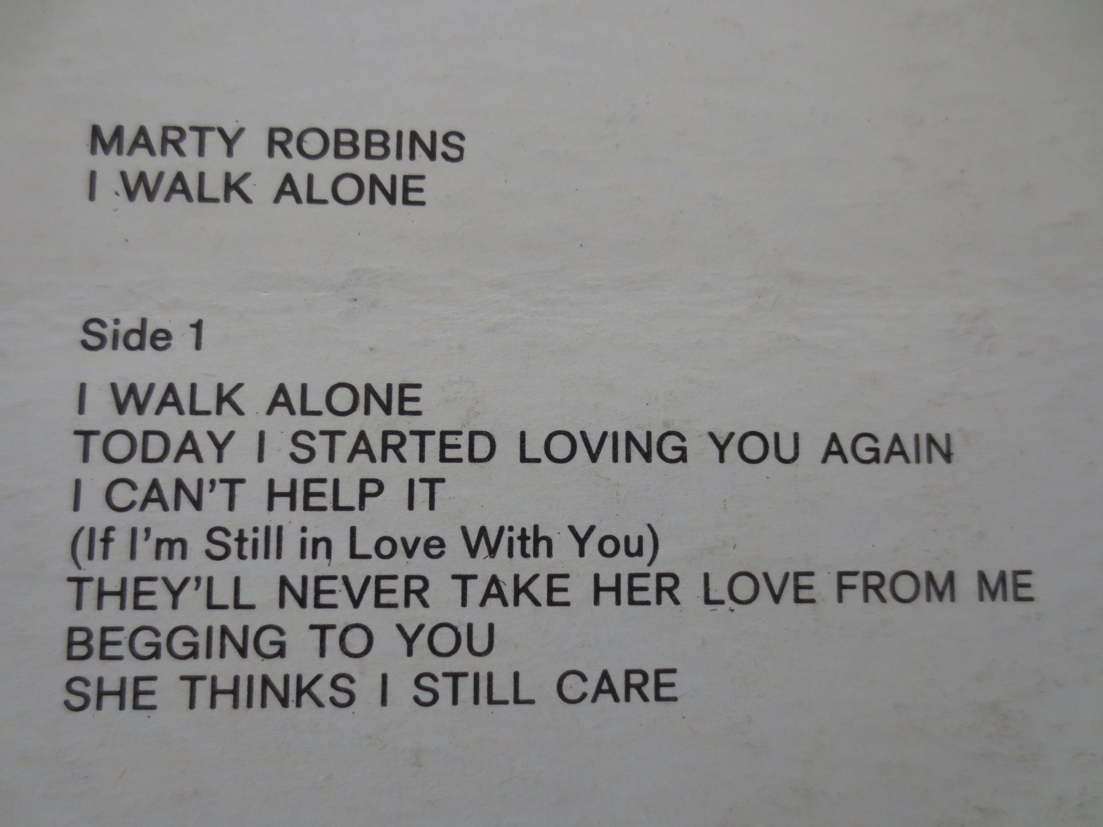 Marty Robbins – I Walk Alone (1968) Vinyl LP