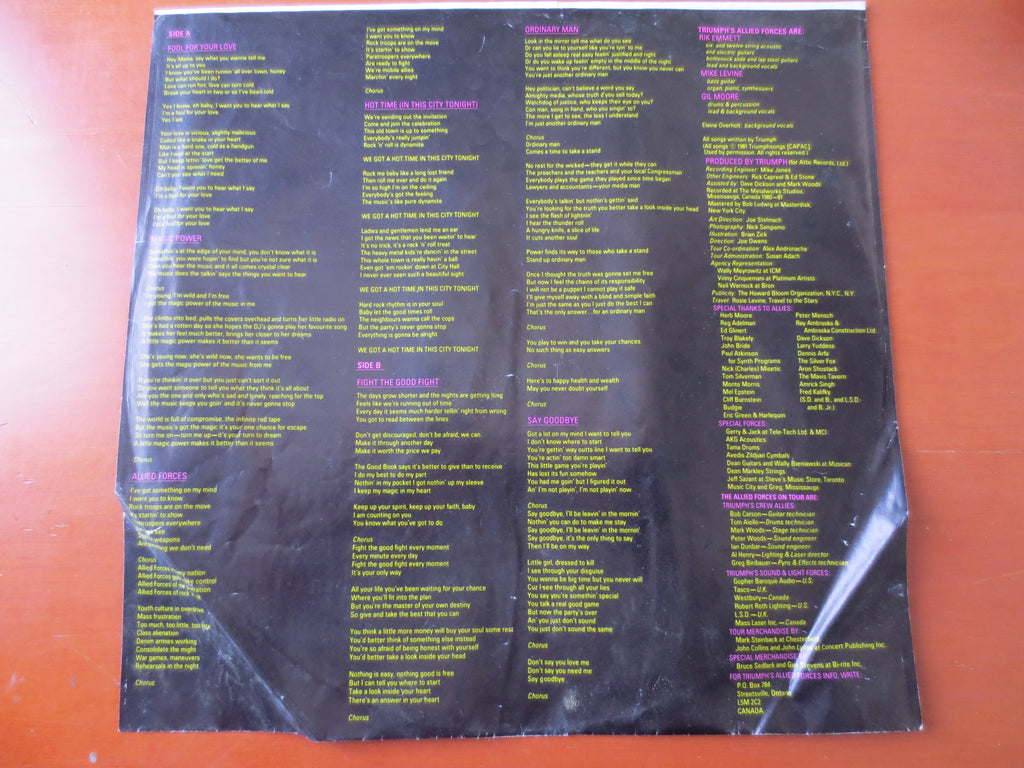 Triumph – Allied Forces (1981) Vinyl LP