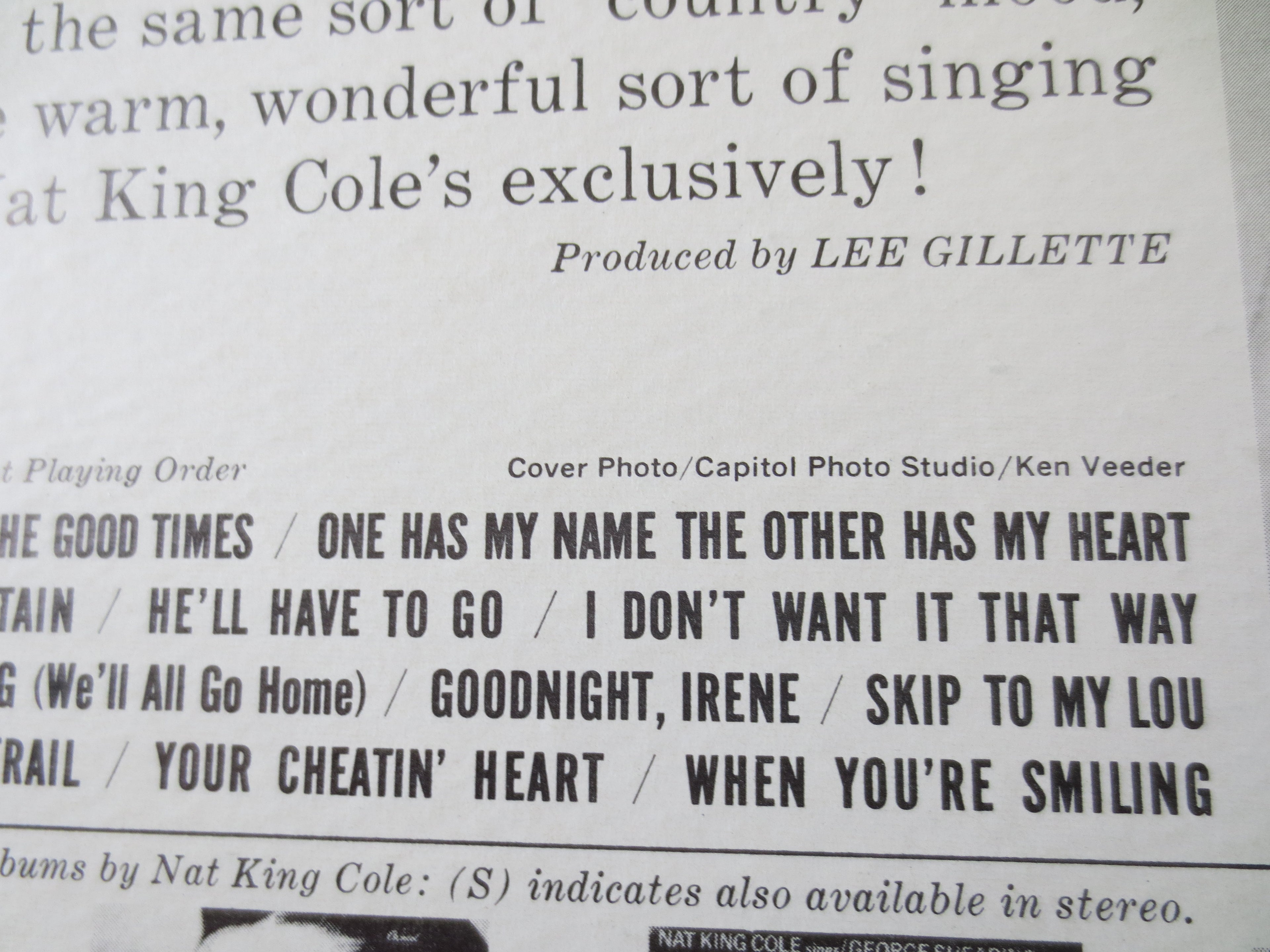 Nat King Cole – Ramblin' Rose (1962) Vinyl LP