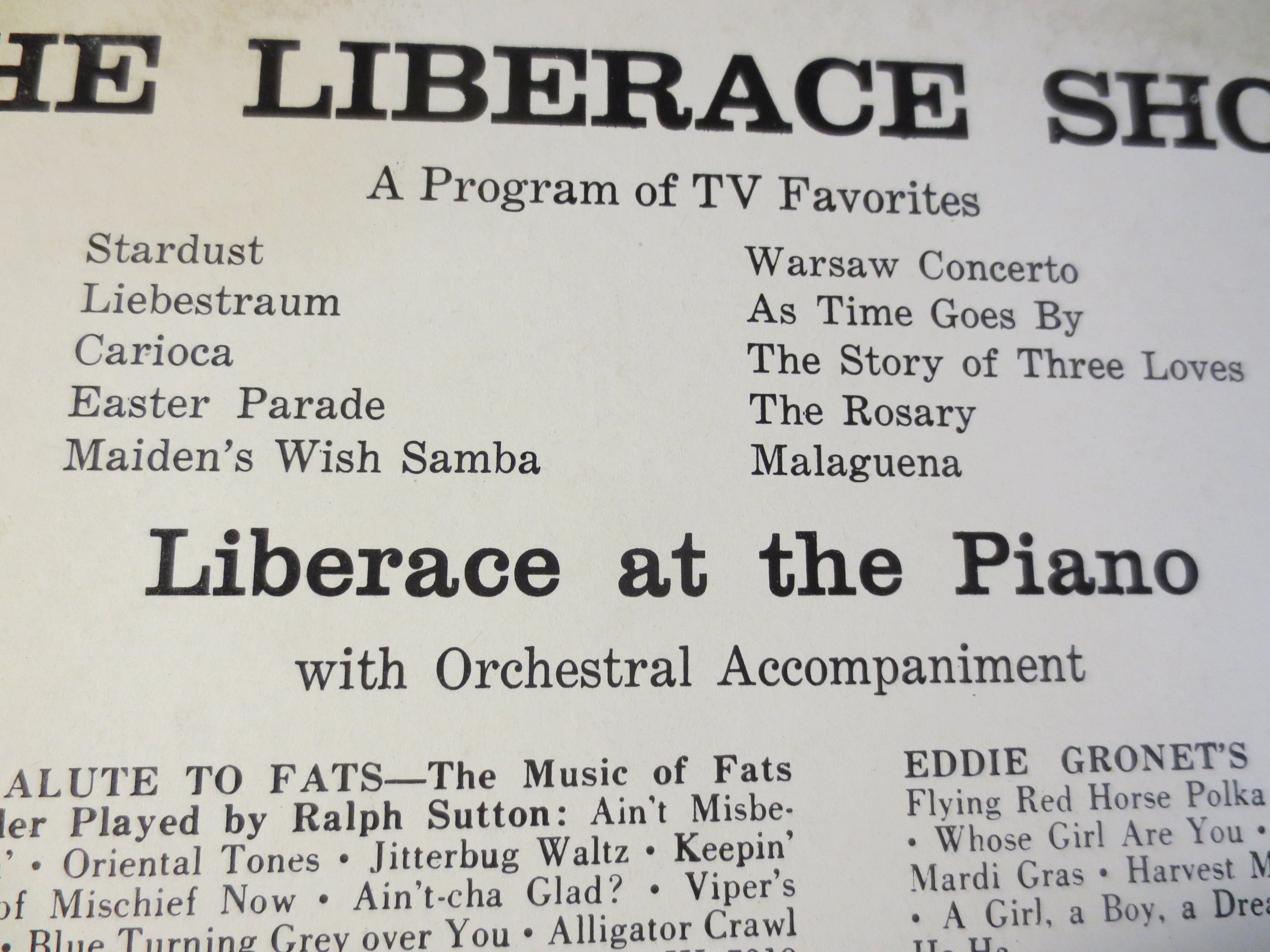 Liberace – The Liberace Show (1958) Vinyl LP